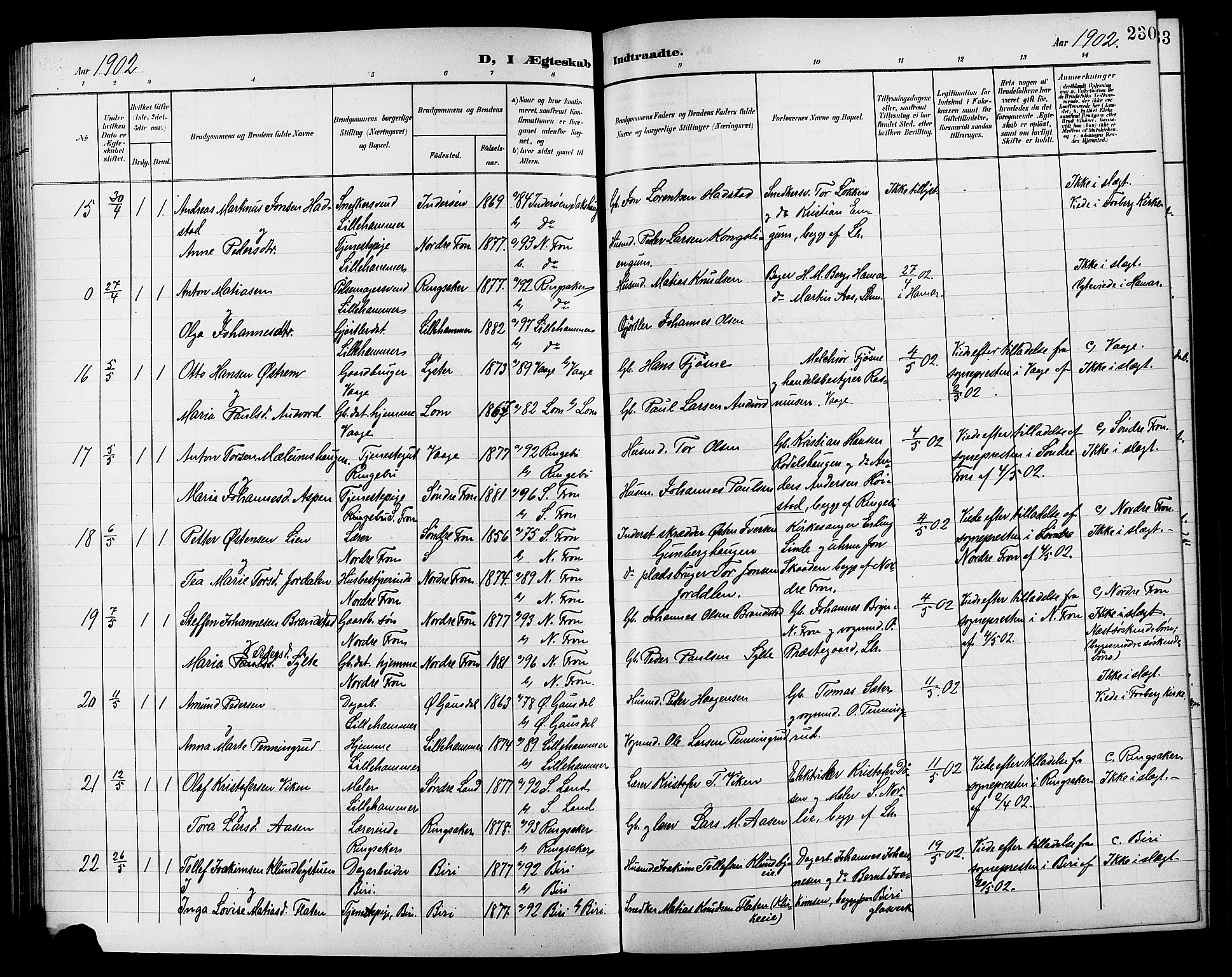 Lillehammer prestekontor, AV/SAH-PREST-088/H/Ha/Hab/L0001: Parish register (copy) no. 1, 1901-1913, p. 230