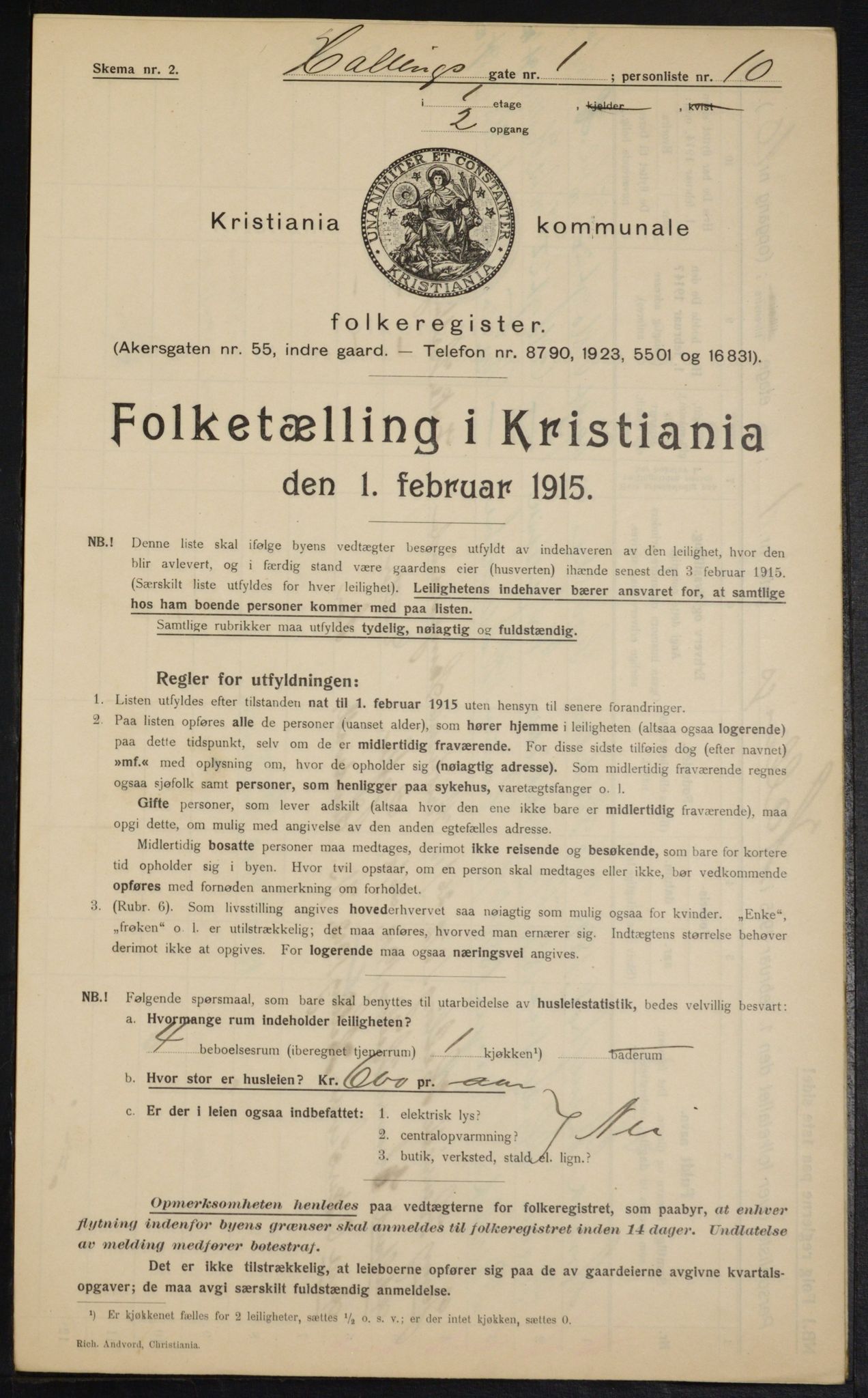 OBA, Municipal Census 1915 for Kristiania, 1915, p. 33648