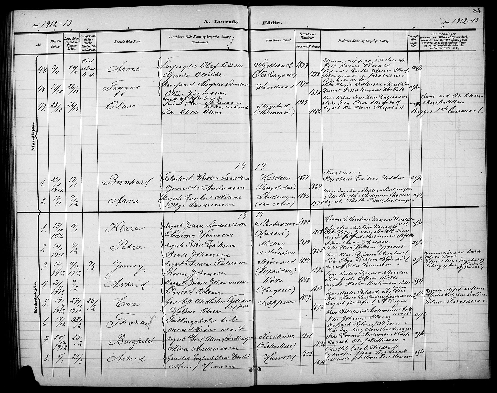 Søndre Land prestekontor, SAH/PREST-122/L/L0004: Parish register (copy) no. 4, 1901-1915, p. 84