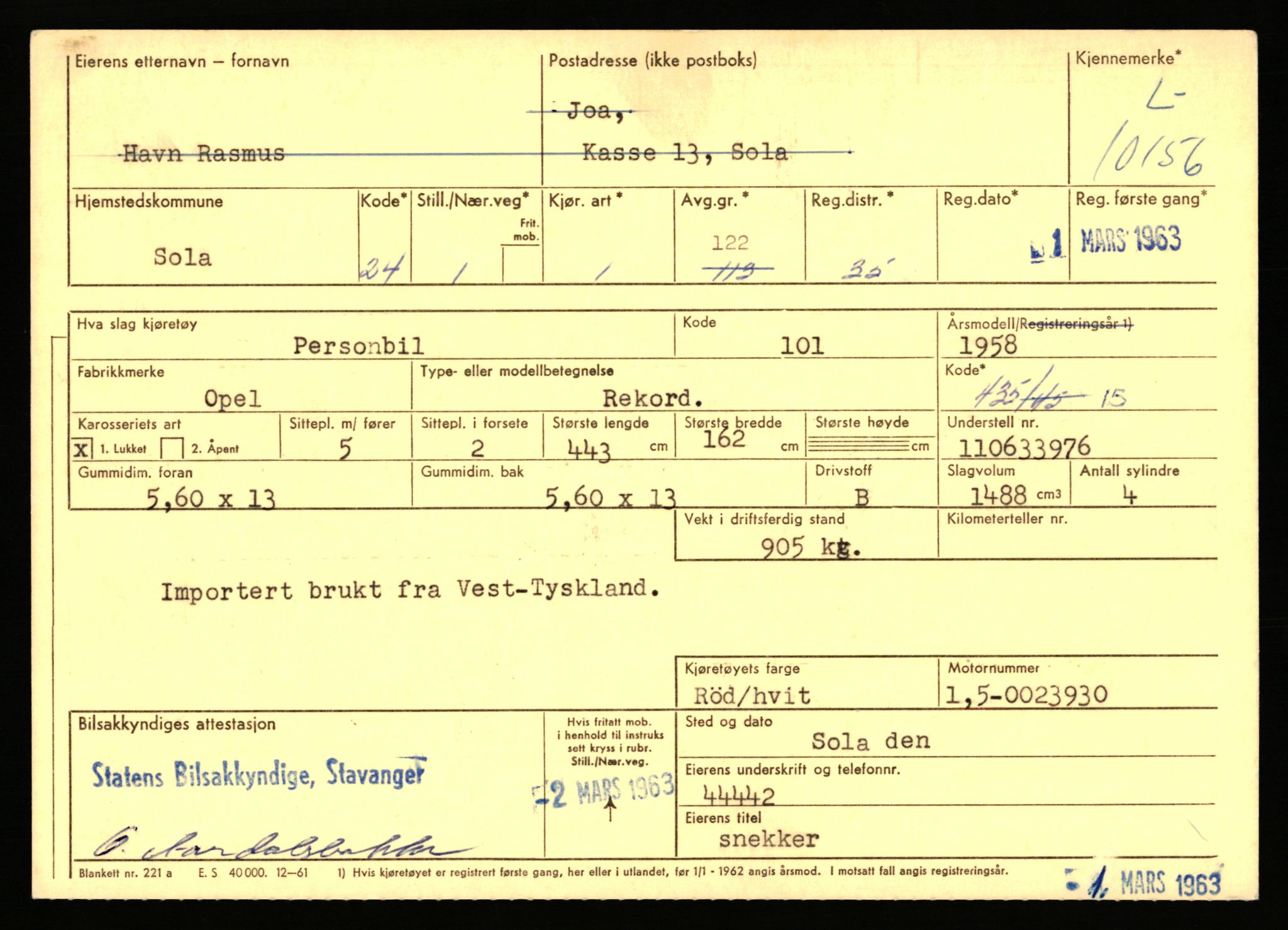 Stavanger trafikkstasjon, AV/SAST-A-101942/0/F/L0018: L-10000 - L-10499, 1930-1971, p. 561