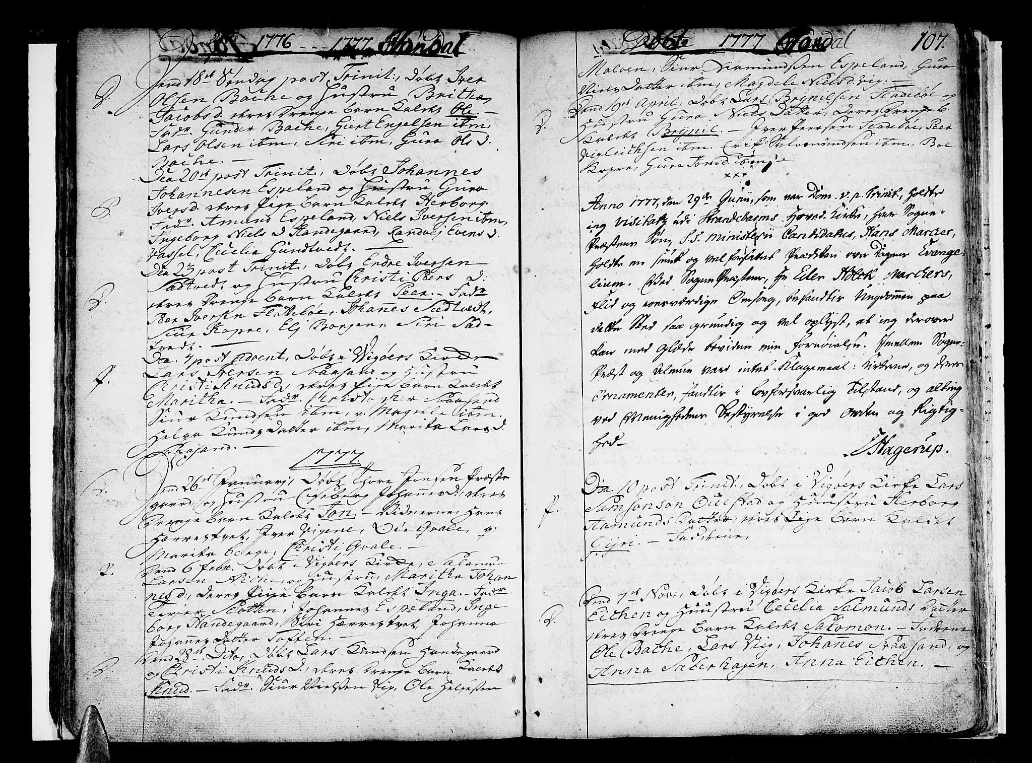 Strandebarm sokneprestembete, AV/SAB-A-78401/H/Haa: Parish register (official) no. A 3 /2, 1751-1787, p. 107