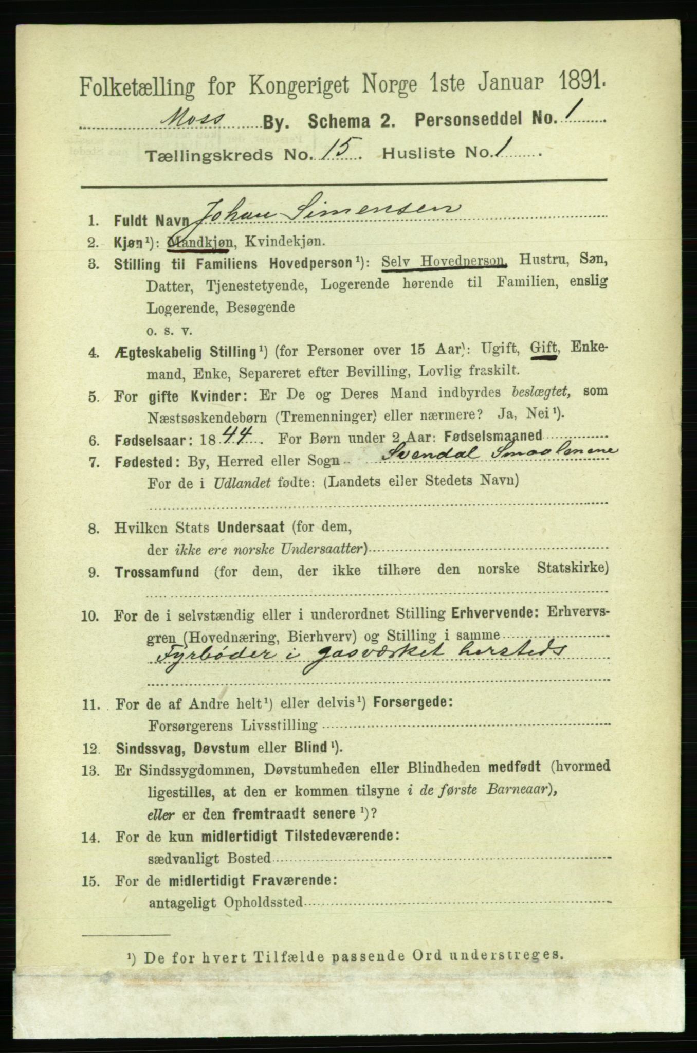 RA, 1891 census for 0104 Moss, 1891, p. 7214