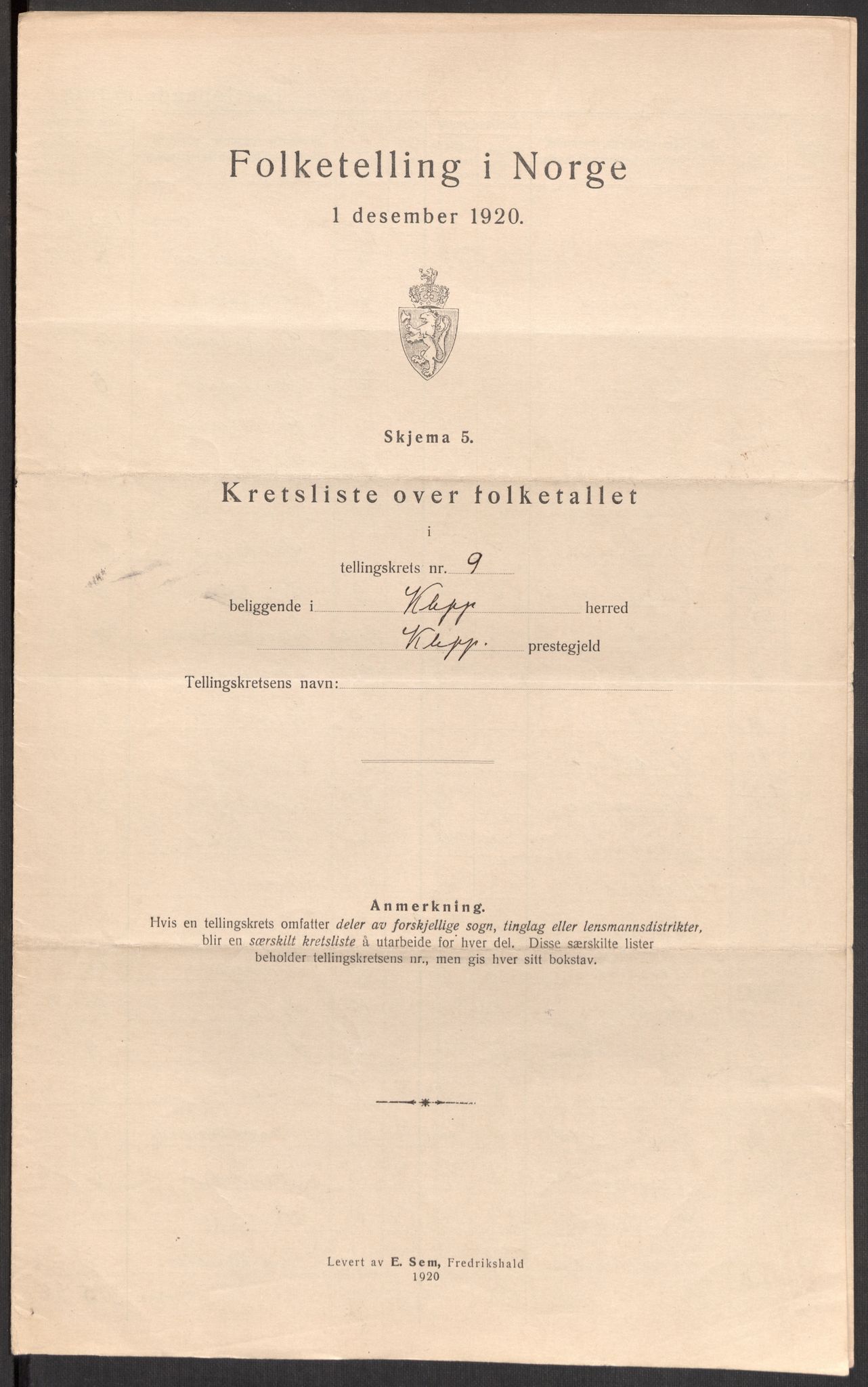 SAST, 1920 census for Klepp, 1920, p. 31