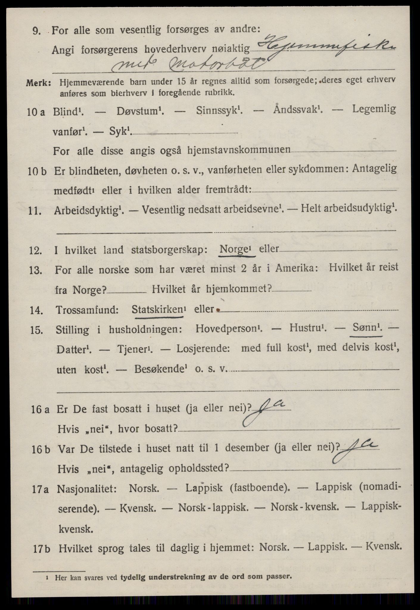 SAT, 1920 census for Osen, 1920, p. 2046