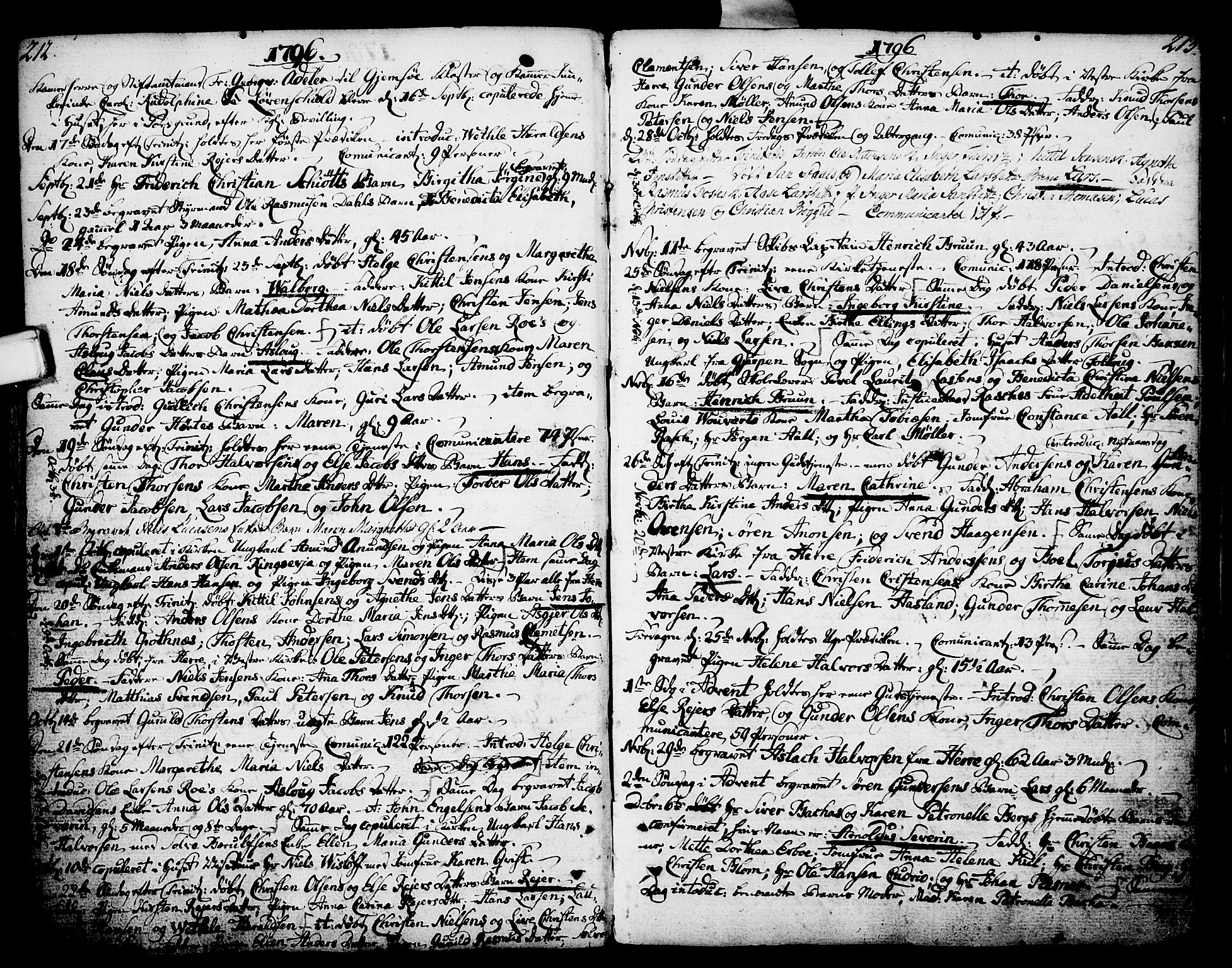 Porsgrunn kirkebøker , AV/SAKO-A-104/F/Fa/L0002: Parish register (official) no. 2, 1764-1814, p. 212-213