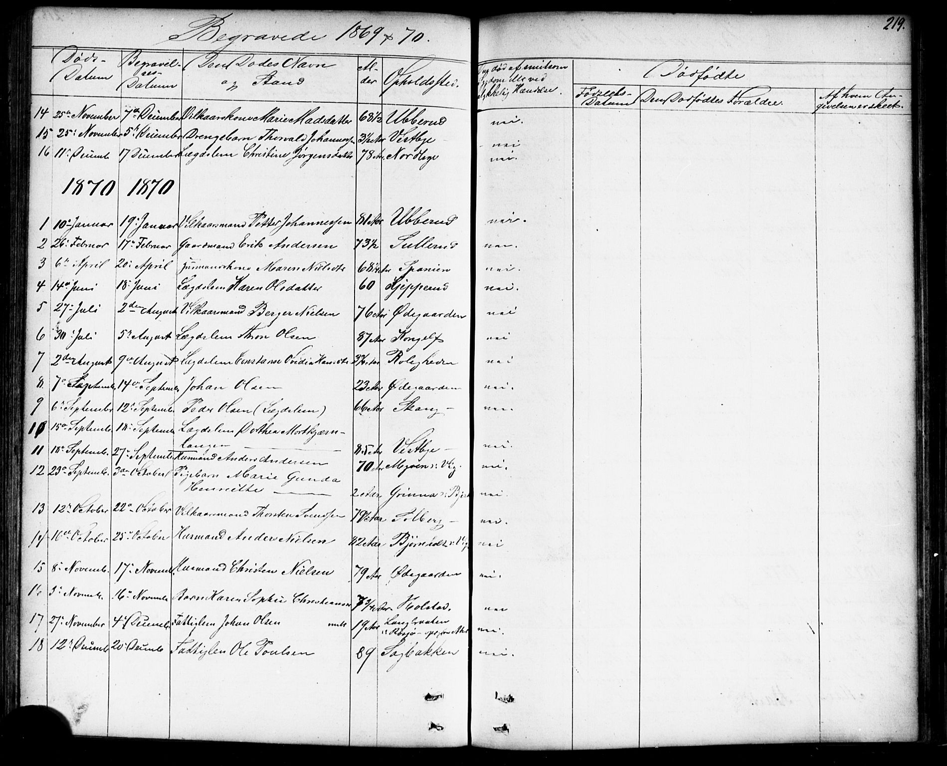Enebakk prestekontor Kirkebøker, SAO/A-10171c/G/Gb/L0001: Parish register (copy) no. II 1, 1859-1890, p. 219