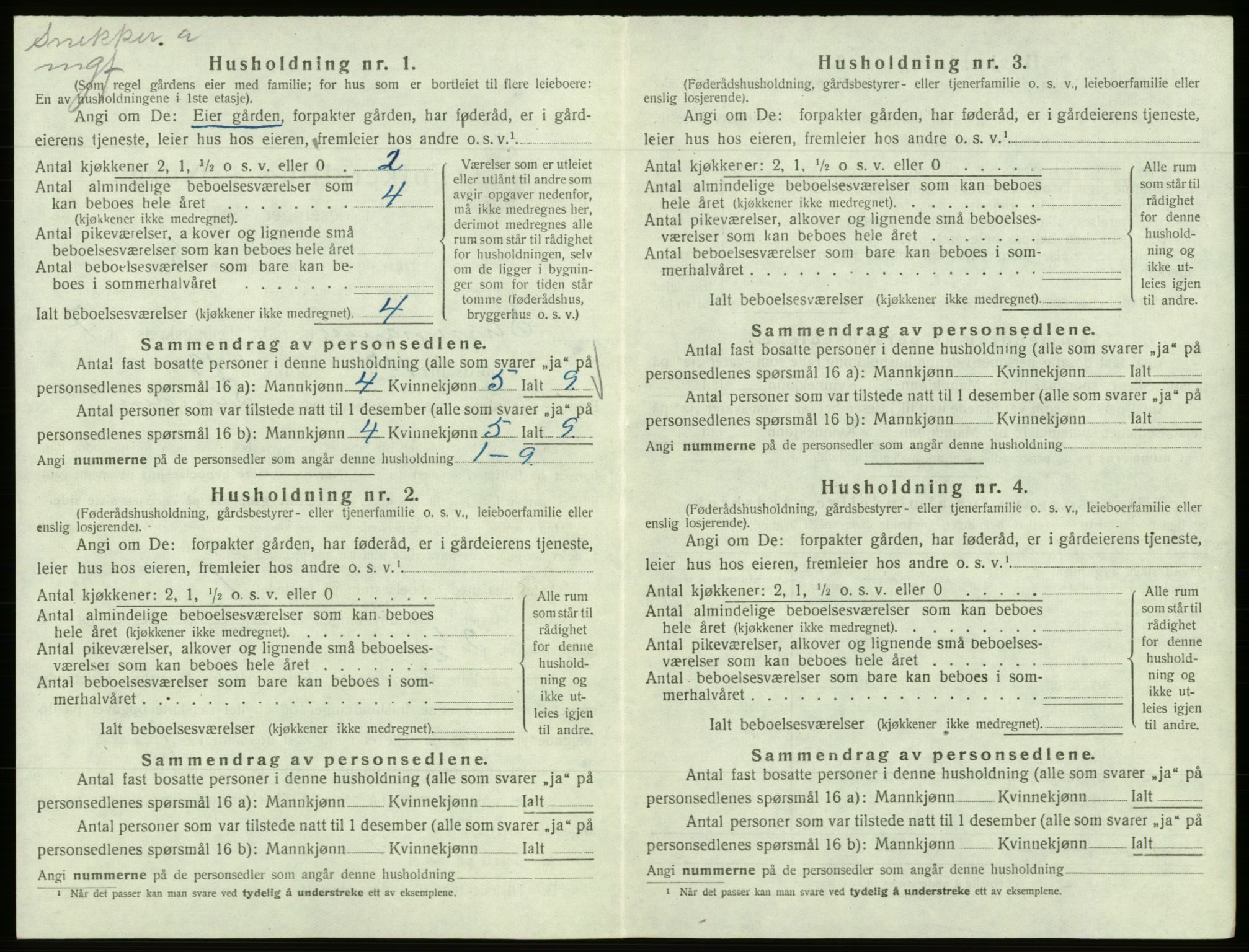 SAB, 1920 census for Samnanger, 1920, p. 411