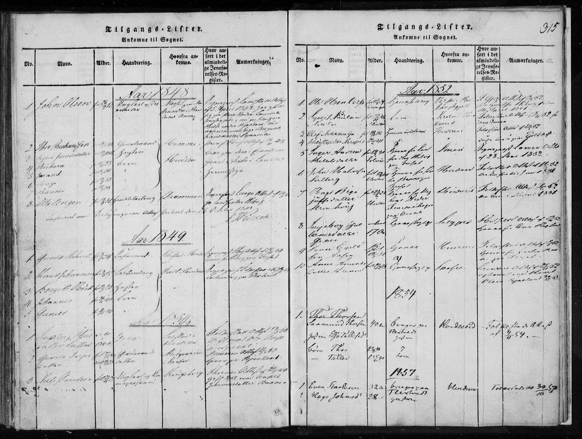 Lårdal kirkebøker, SAKO/A-284/F/Fa/L0005: Parish register (official) no. I 5, 1815-1860, p. 315