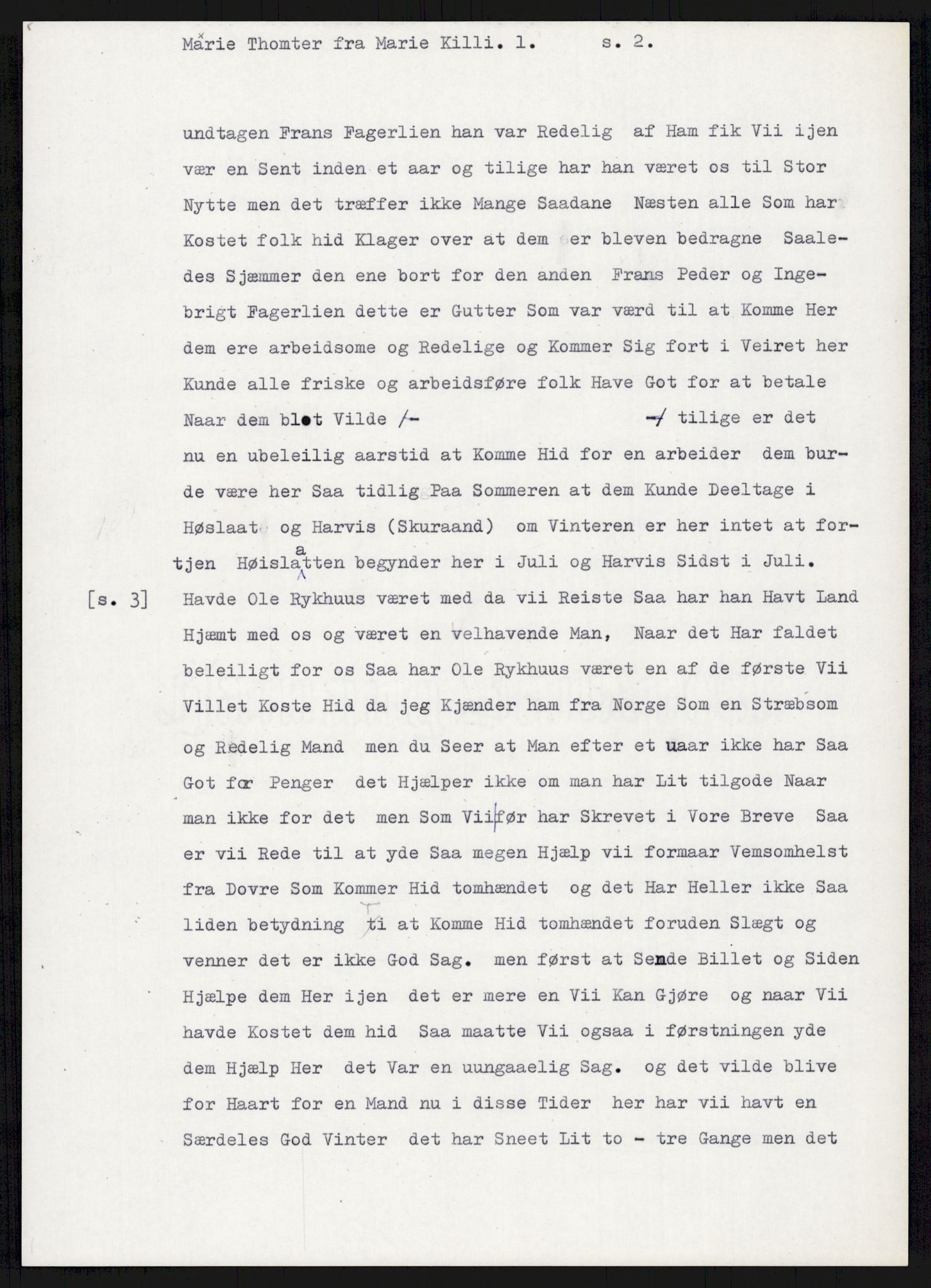 Samlinger til kildeutgivelse, Amerikabrevene, AV/RA-EA-4057/F/L0015: Innlån fra Oppland: Sæteren - Vigerust, 1838-1914, p. 425
