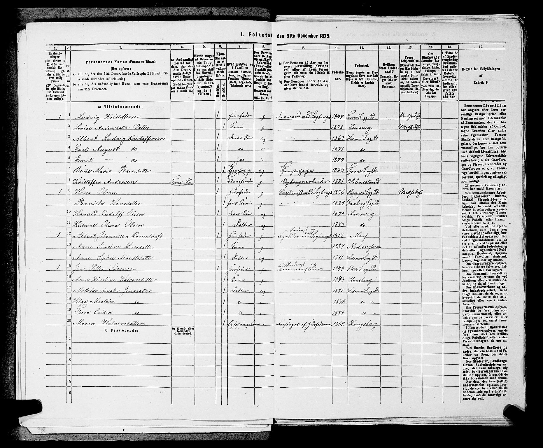 SAKO, 1875 census for 0727P Hedrum, 1875, p. 75