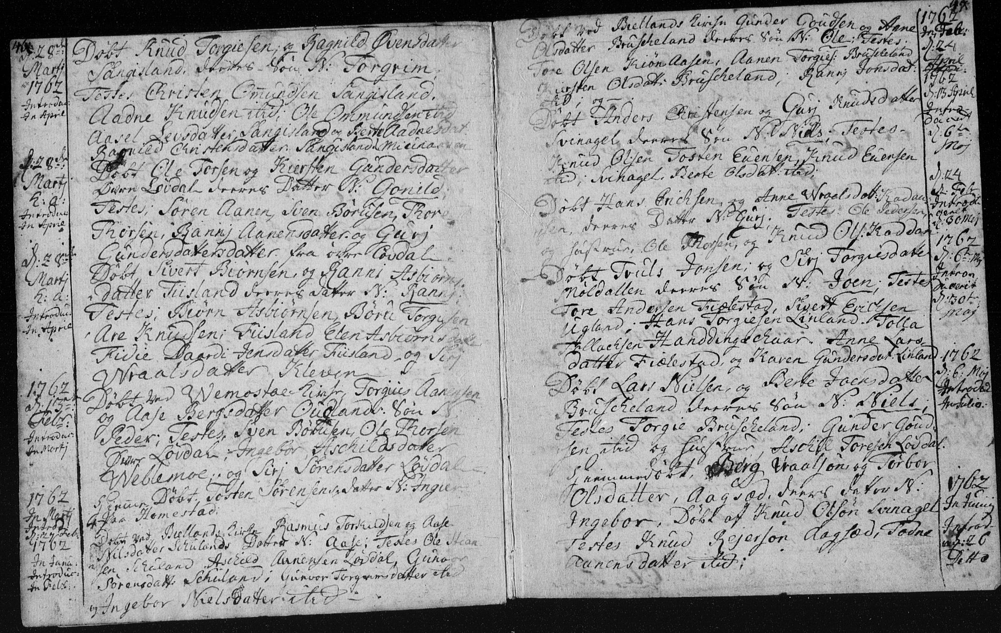 Holum sokneprestkontor, AV/SAK-1111-0022/F/Fa/Fab/L0003: Parish register (official) no. A 3, 1752-1774, p. 46-47