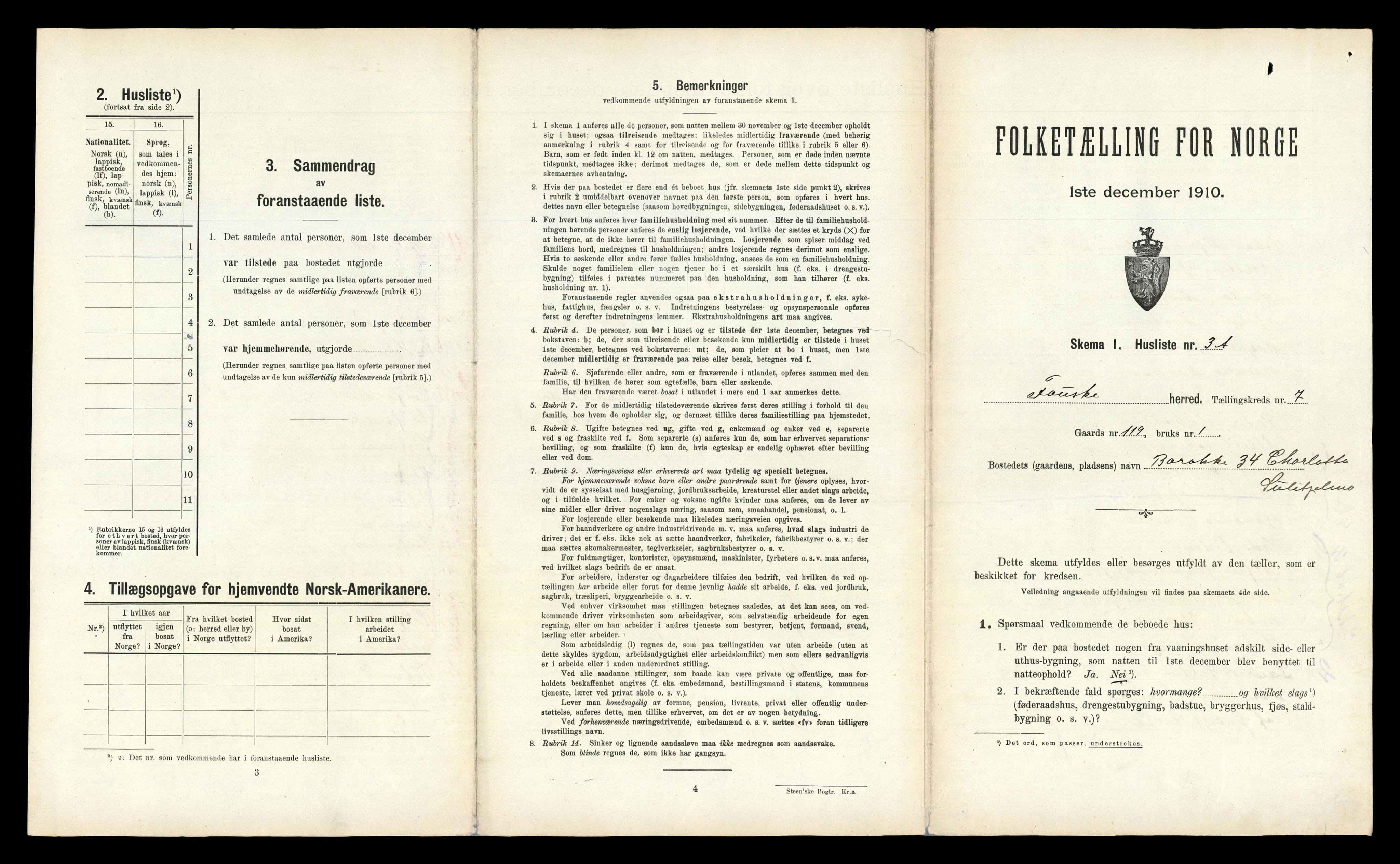 RA, 1910 census for Fauske, 1910, p. 350