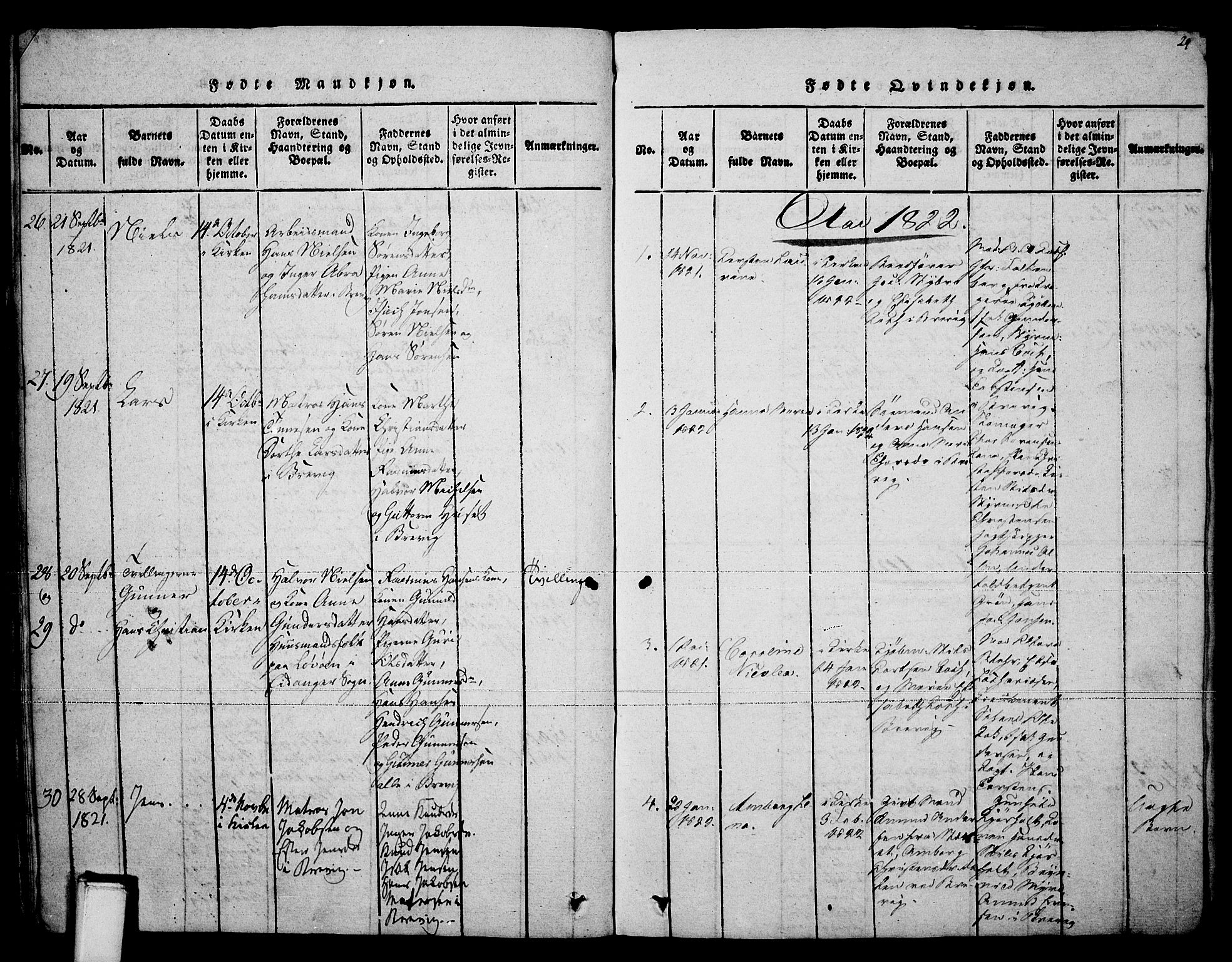 Brevik kirkebøker, AV/SAKO-A-255/F/Fa/L0004: Parish register (official) no. 4, 1814-1846, p. 29