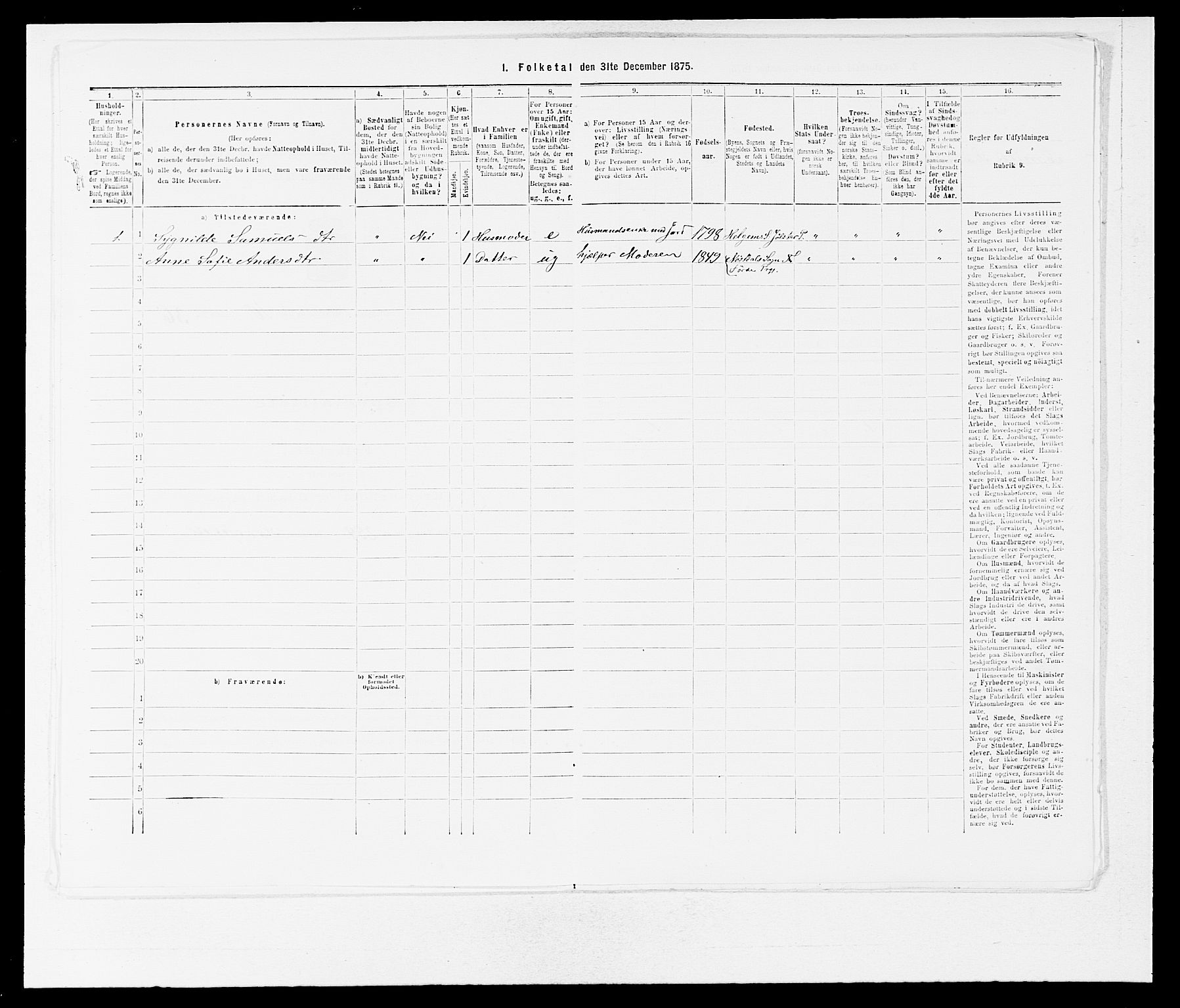 SAB, 1875 census for 1432P Førde, 1875, p. 1234