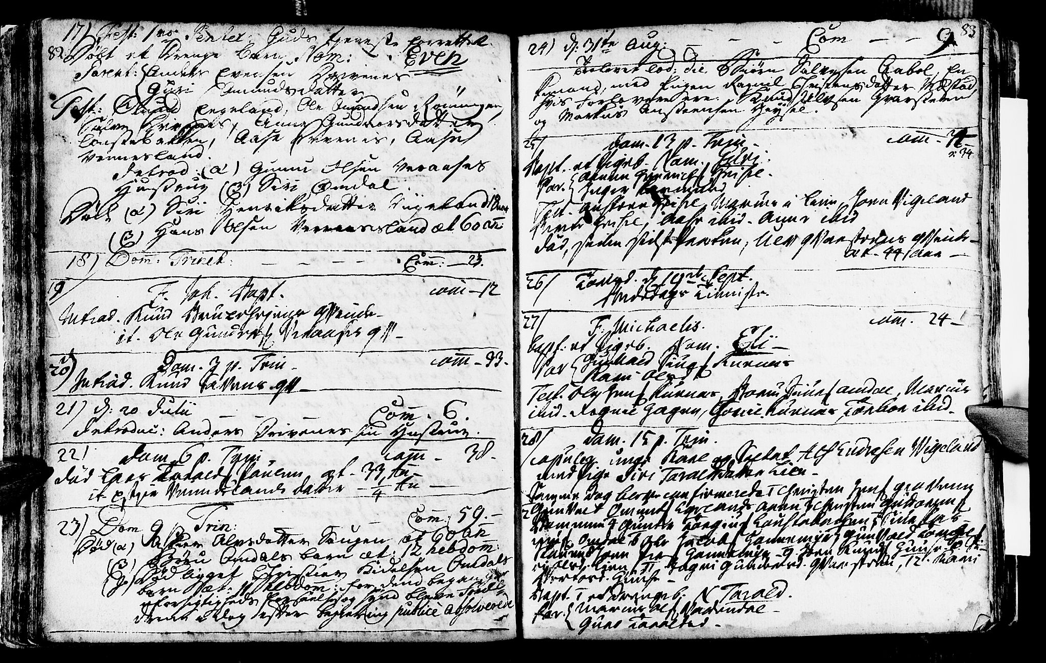 Vennesla sokneprestkontor, AV/SAK-1111-0045/Fa/Fab/L0001: Parish register (official) no. A 1, 1741-1794, p. 82-83