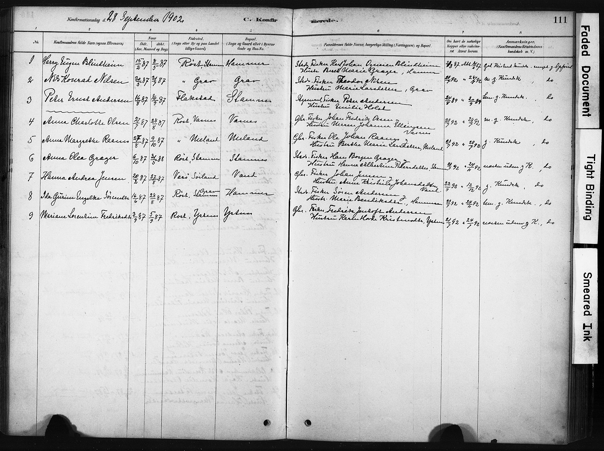 Ministerialprotokoller, klokkerbøker og fødselsregistre - Nordland, AV/SAT-A-1459/808/L0128: Parish register (official) no. 808A01, 1880-1902, p. 111