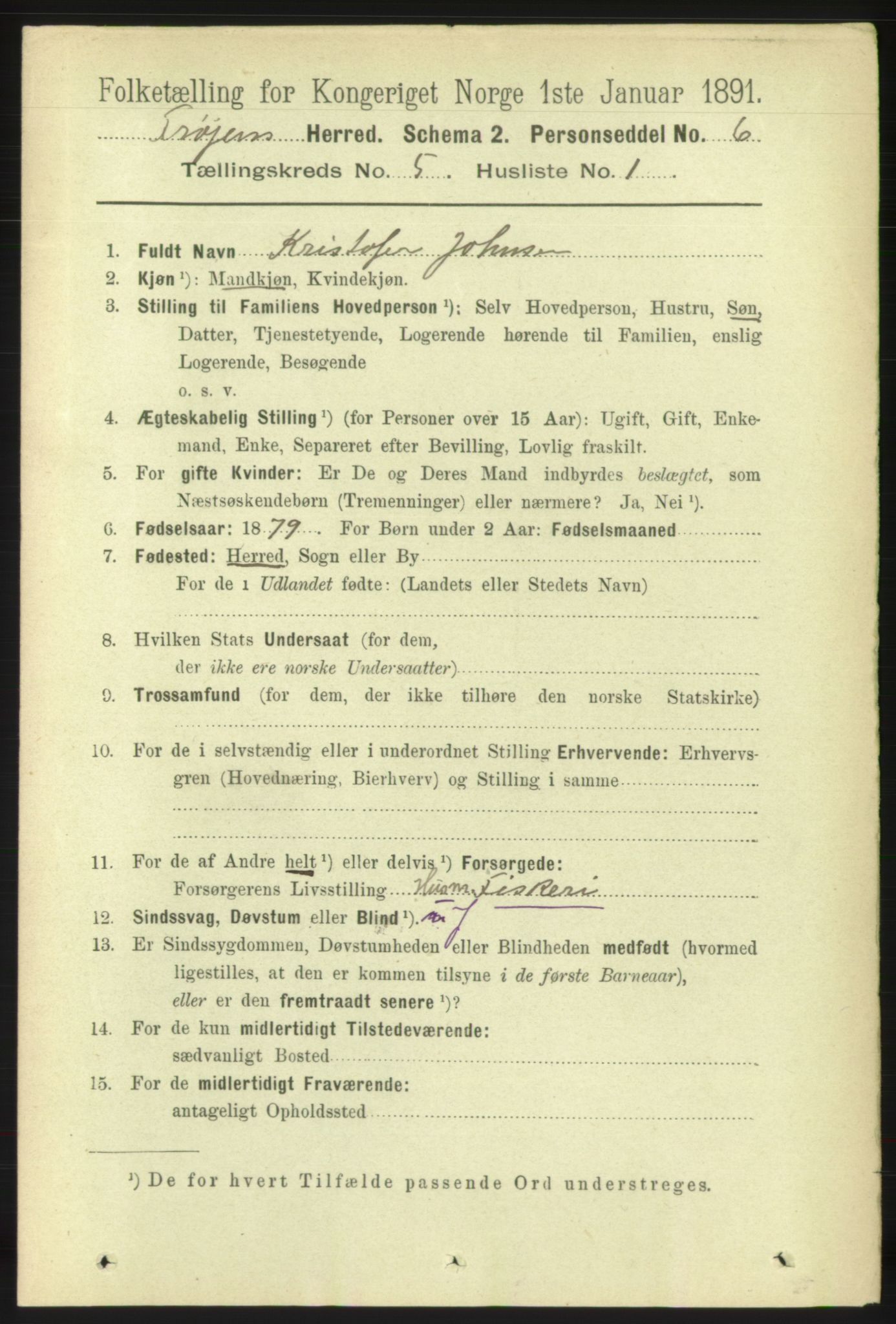 RA, 1891 census for 1619 Frøya, 1891, p. 3363