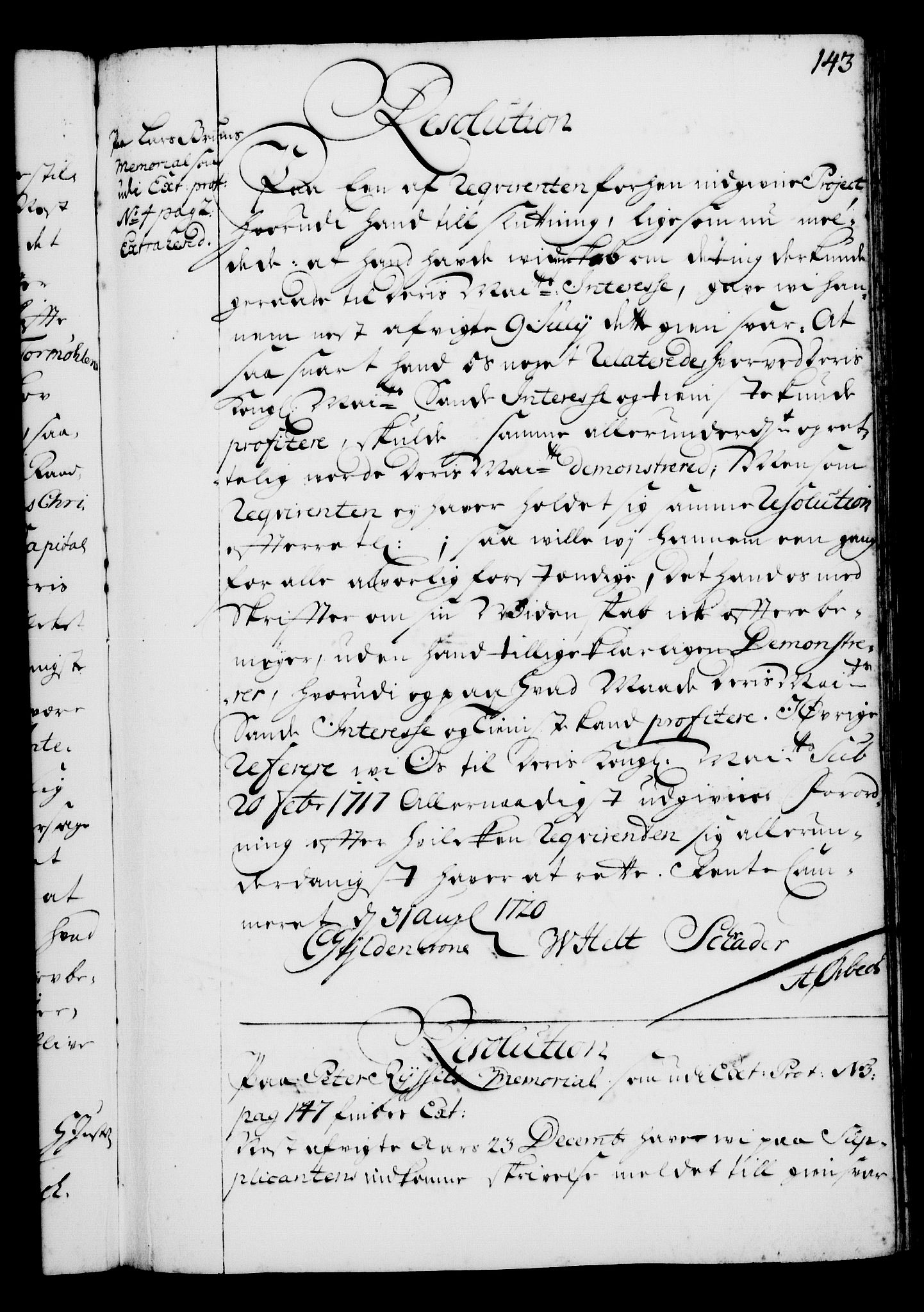 Rentekammeret, Kammerkanselliet, RA/EA-3111/G/Gg/Gga/L0001: Norsk ekspedisjonsprotokoll med register (merket RK 53.1), 1720-1723, p. 143