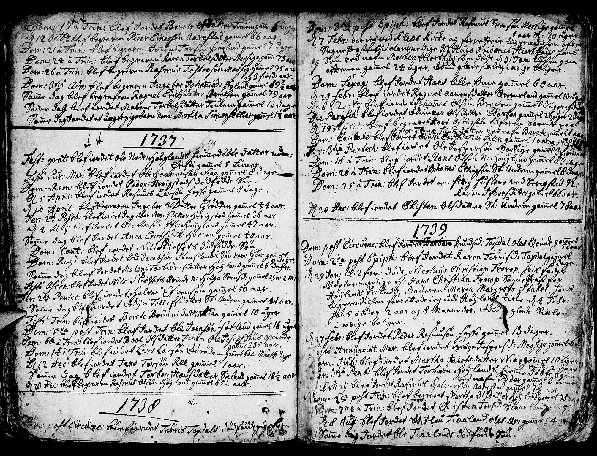 Lye sokneprestkontor, AV/SAST-A-101794/001/30BA/L0001: Parish register (official) no. A 1 /1, 1725-1800