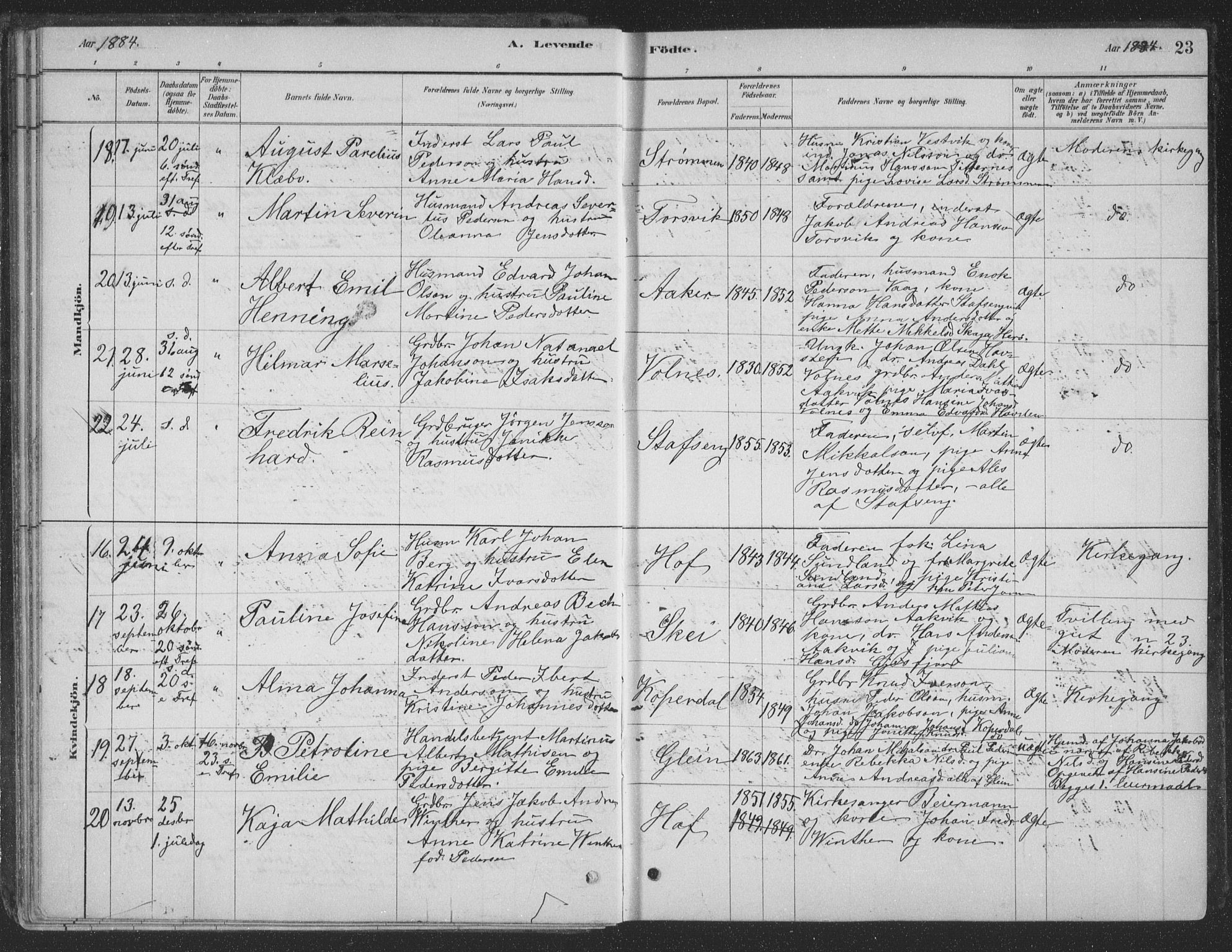 Ministerialprotokoller, klokkerbøker og fødselsregistre - Nordland, AV/SAT-A-1459/835/L0532: Parish register (copy) no. 835C04, 1880-1905, p. 23