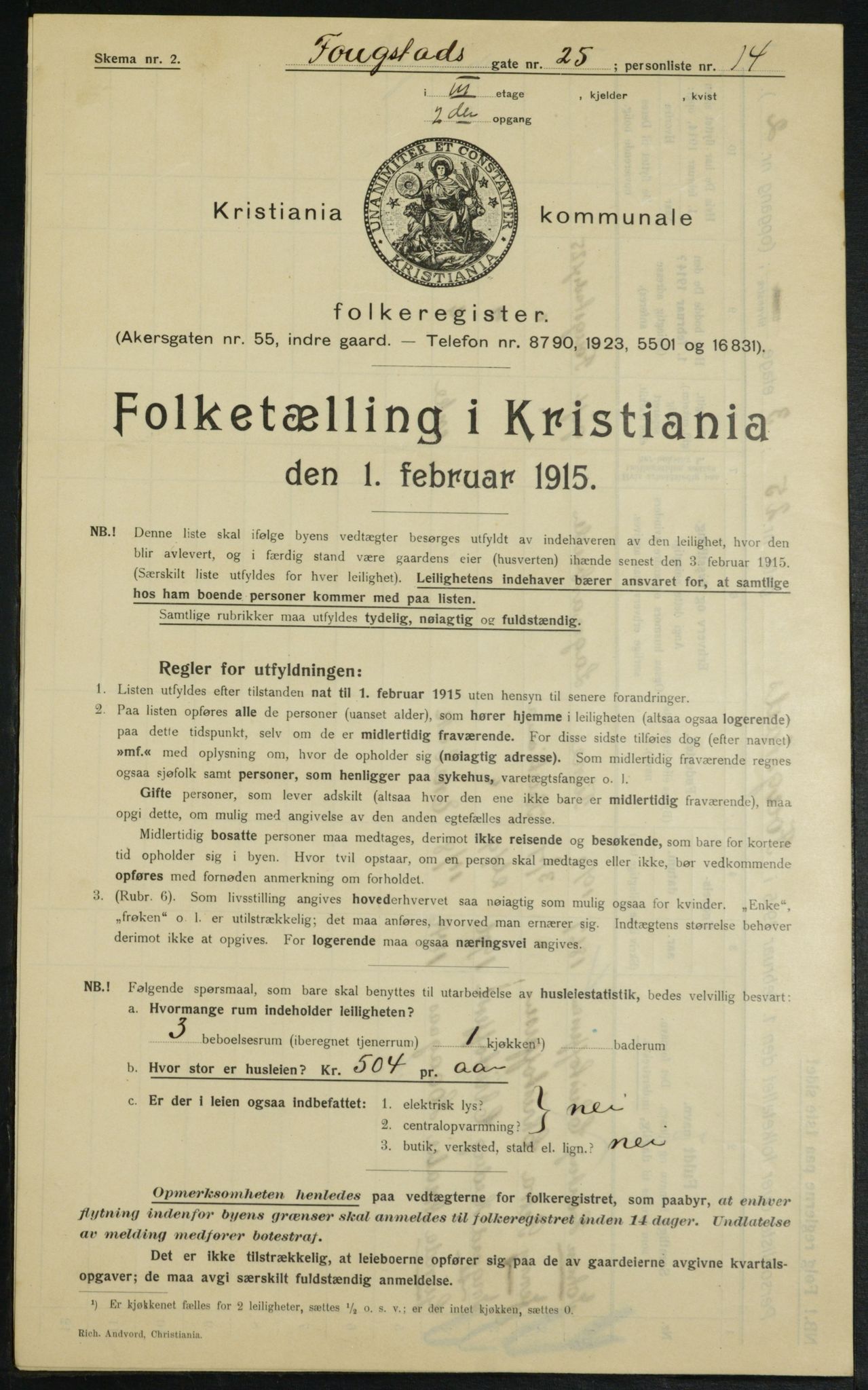 OBA, Municipal Census 1915 for Kristiania, 1915, p. 24917