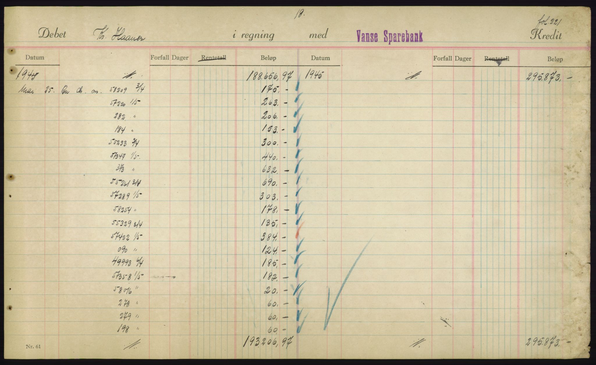 Forsvarsdepartementet, 10. kontor / Oppgjørskontoret, AV/RA-RAFA-1225/D/Db/L0180: Lista oppgjørskontor, 1942-1952, p. 1945