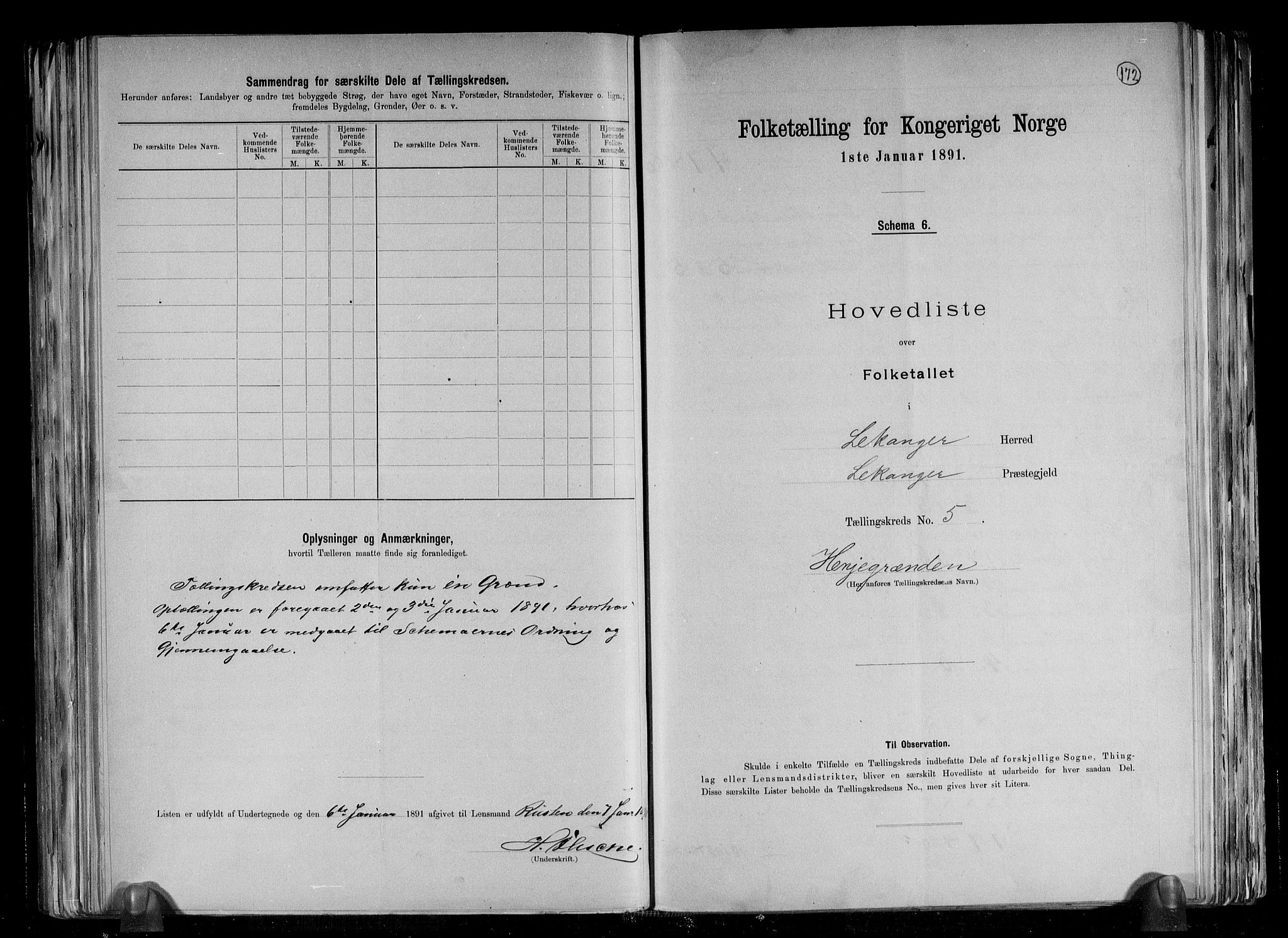 RA, 1891 census for 1419 Leikanger, 1891, p. 14