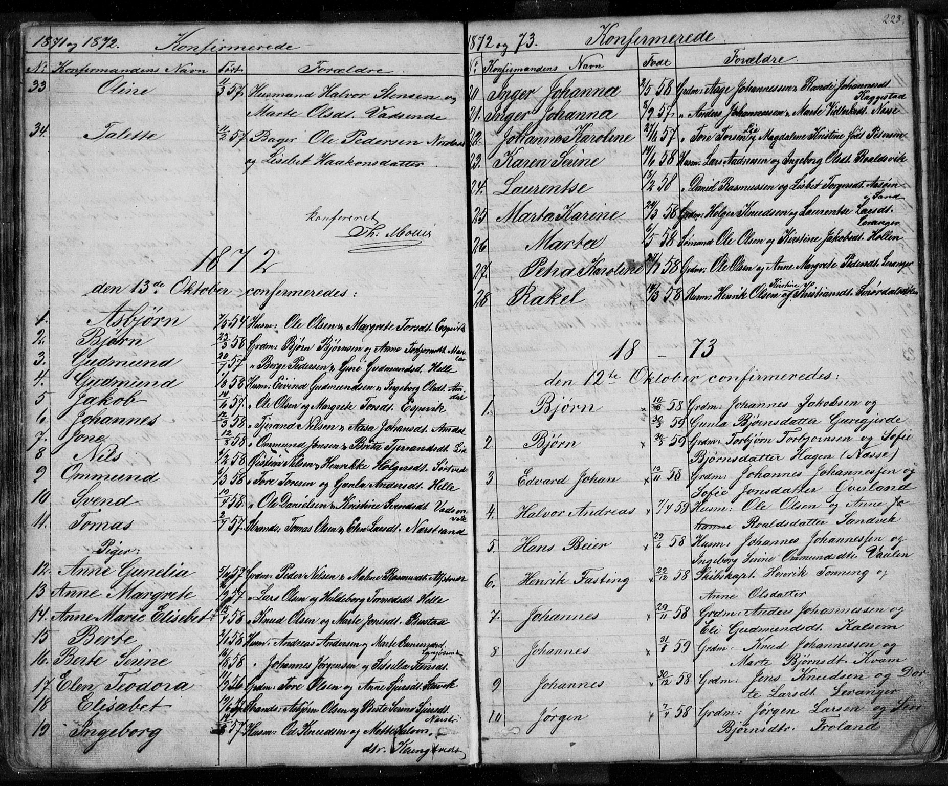 Nedstrand sokneprestkontor, SAST/A-101841/01/V: Parish register (copy) no. B 3, 1848-1933, p. 228