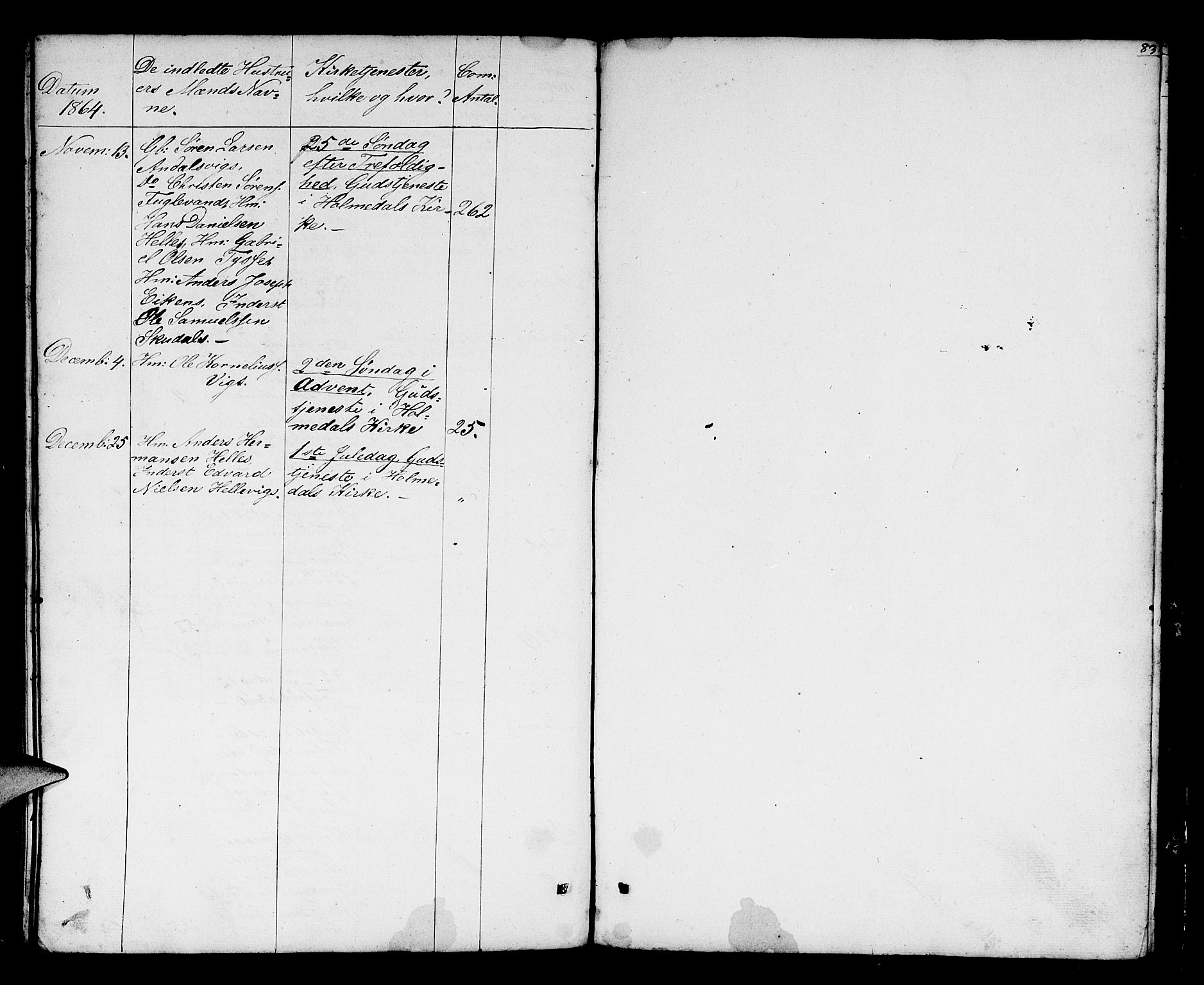 Fjaler sokneprestembete, AV/SAB-A-79801/H/Hab/Haba/L0002: Parish register (copy) no. A 2, 1846-1864, p. 83