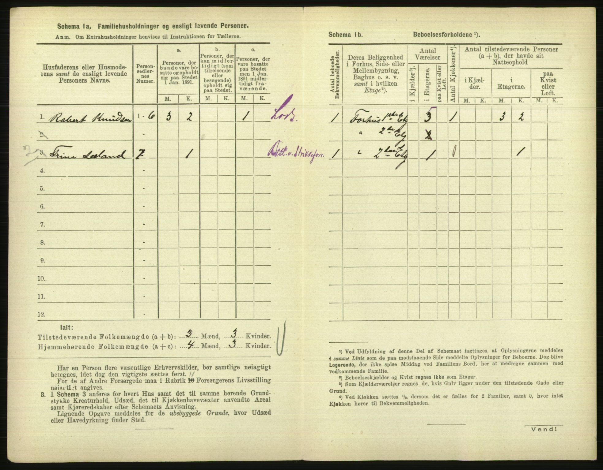 RA, 1891 census for 1001 Kristiansand, 1891, p. 313