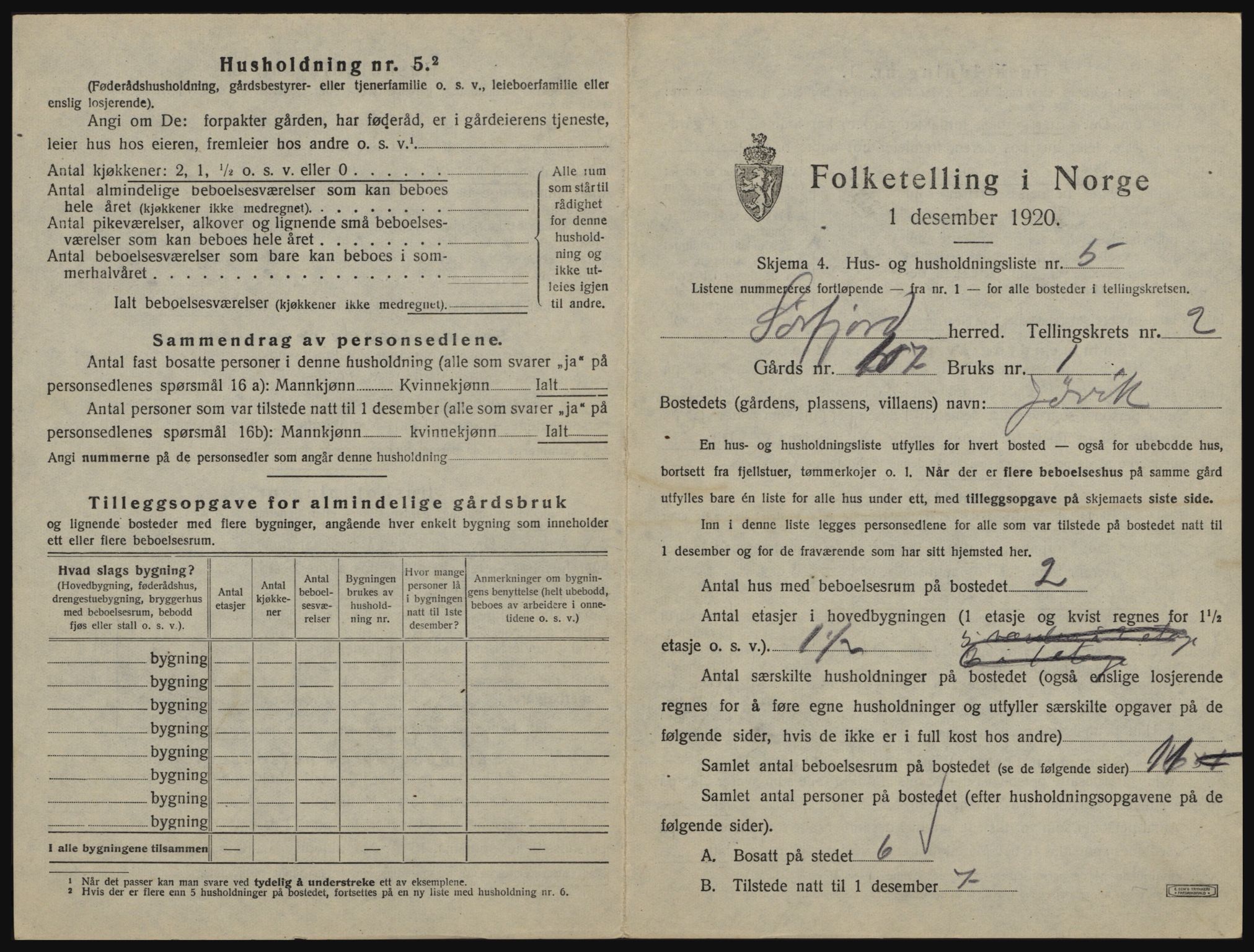 SATØ, 1920 census for Sørfjord, 1920, p. 65