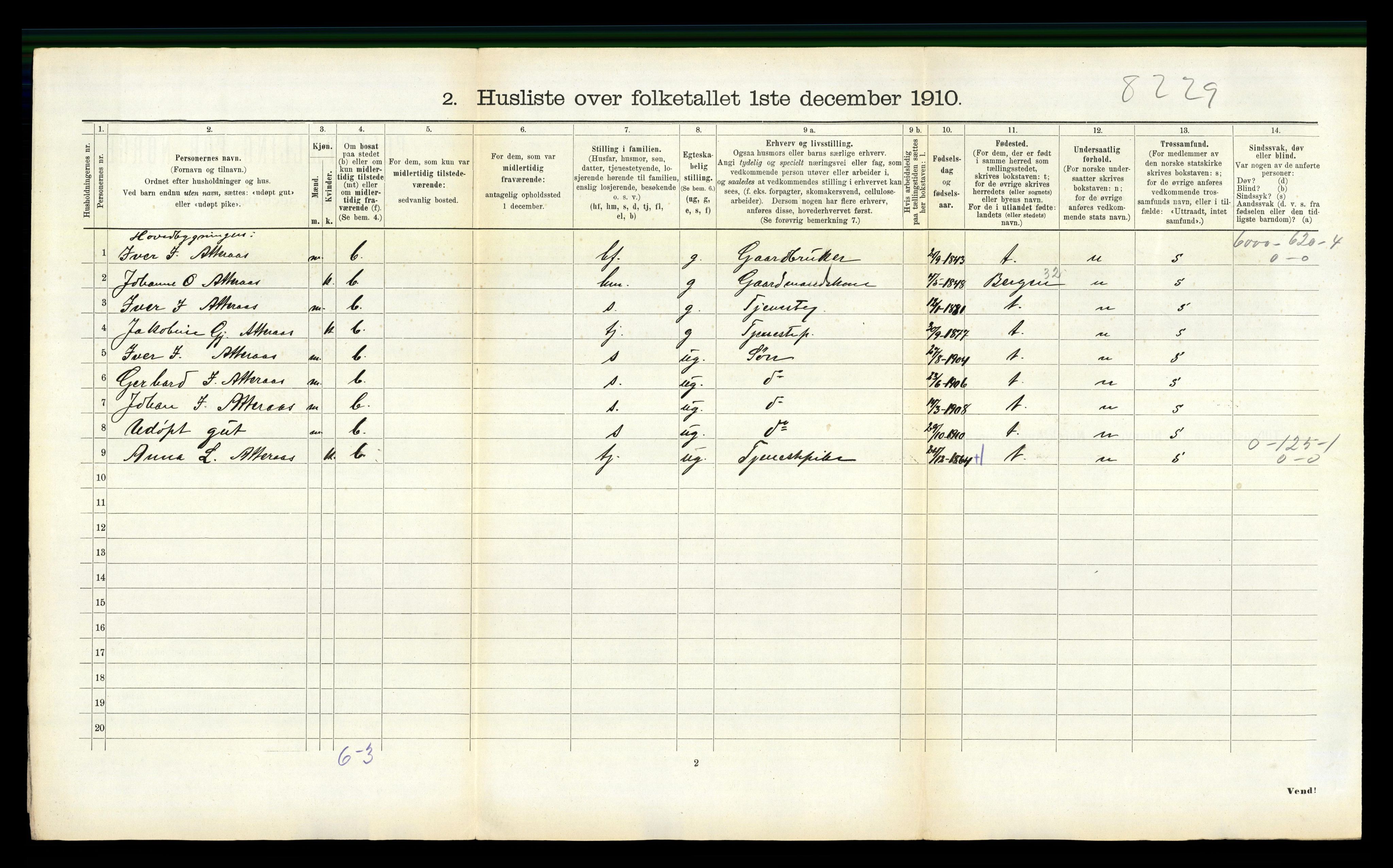 RA, 1910 census for Hyllestad, 1910, p. 572