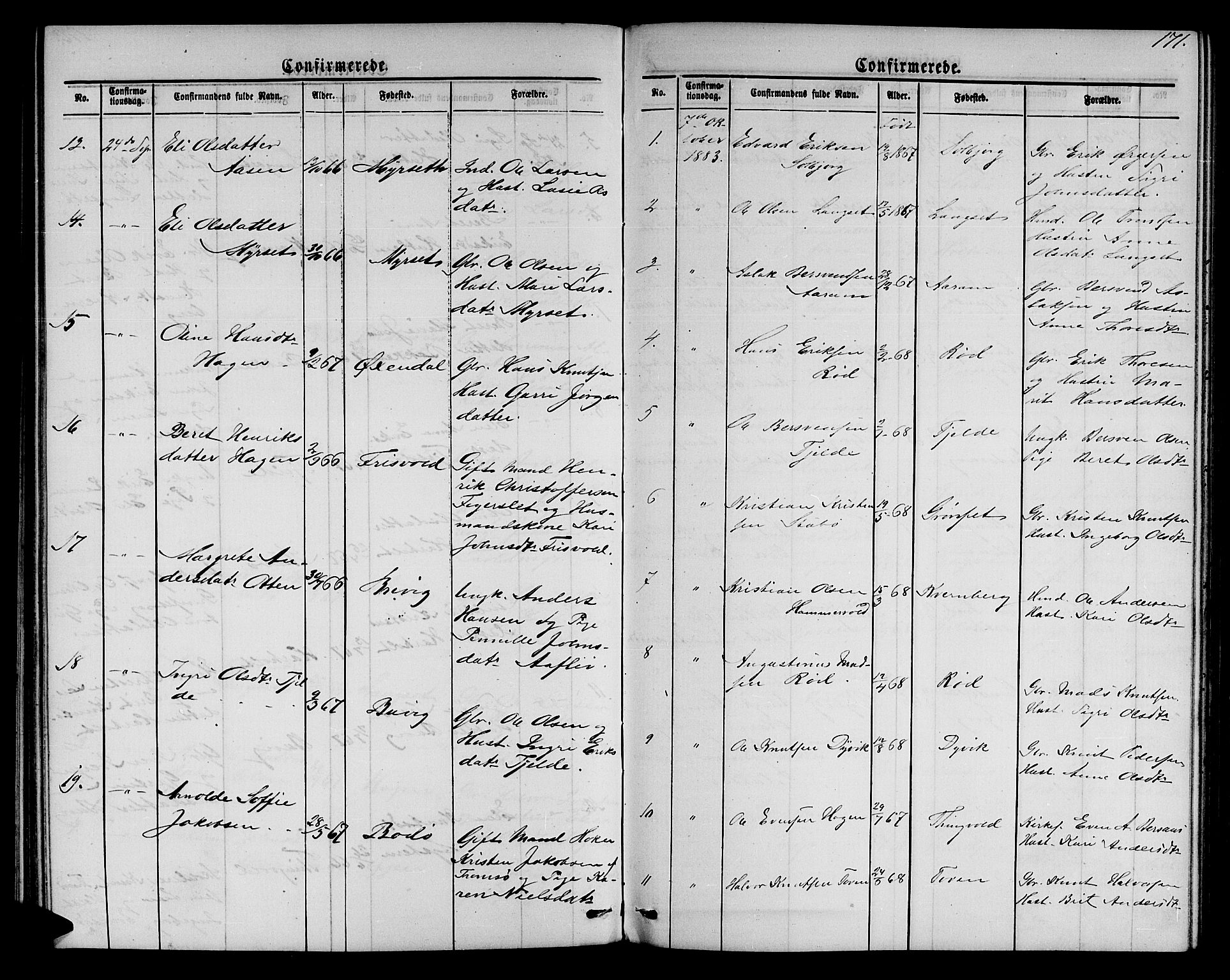 Ministerialprotokoller, klokkerbøker og fødselsregistre - Møre og Romsdal, SAT/A-1454/551/L0630: Parish register (copy) no. 551C02, 1867-1885, p. 171