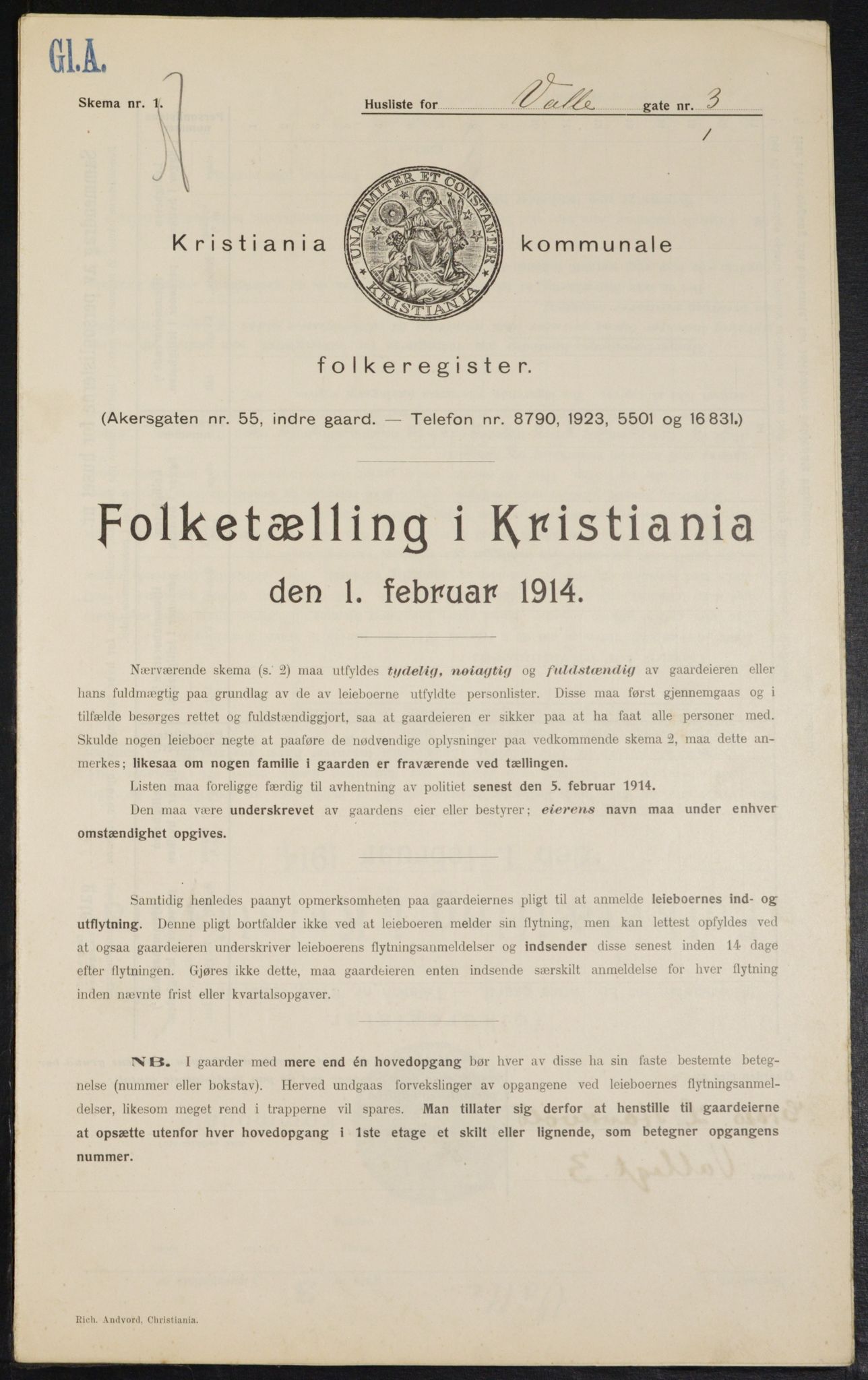 OBA, Municipal Census 1914 for Kristiania, 1914, p. 122919