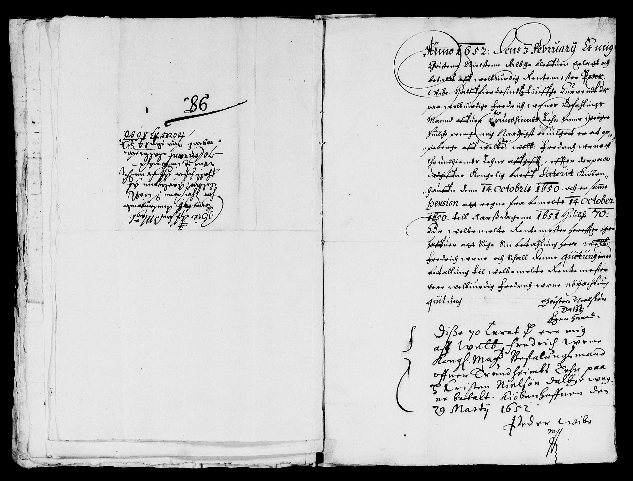 Rentekammeret inntil 1814, Reviderte regnskaper, Lensregnskaper, AV/RA-EA-5023/R/Rb/Rbw/L0103: Trondheim len, 1651-1652