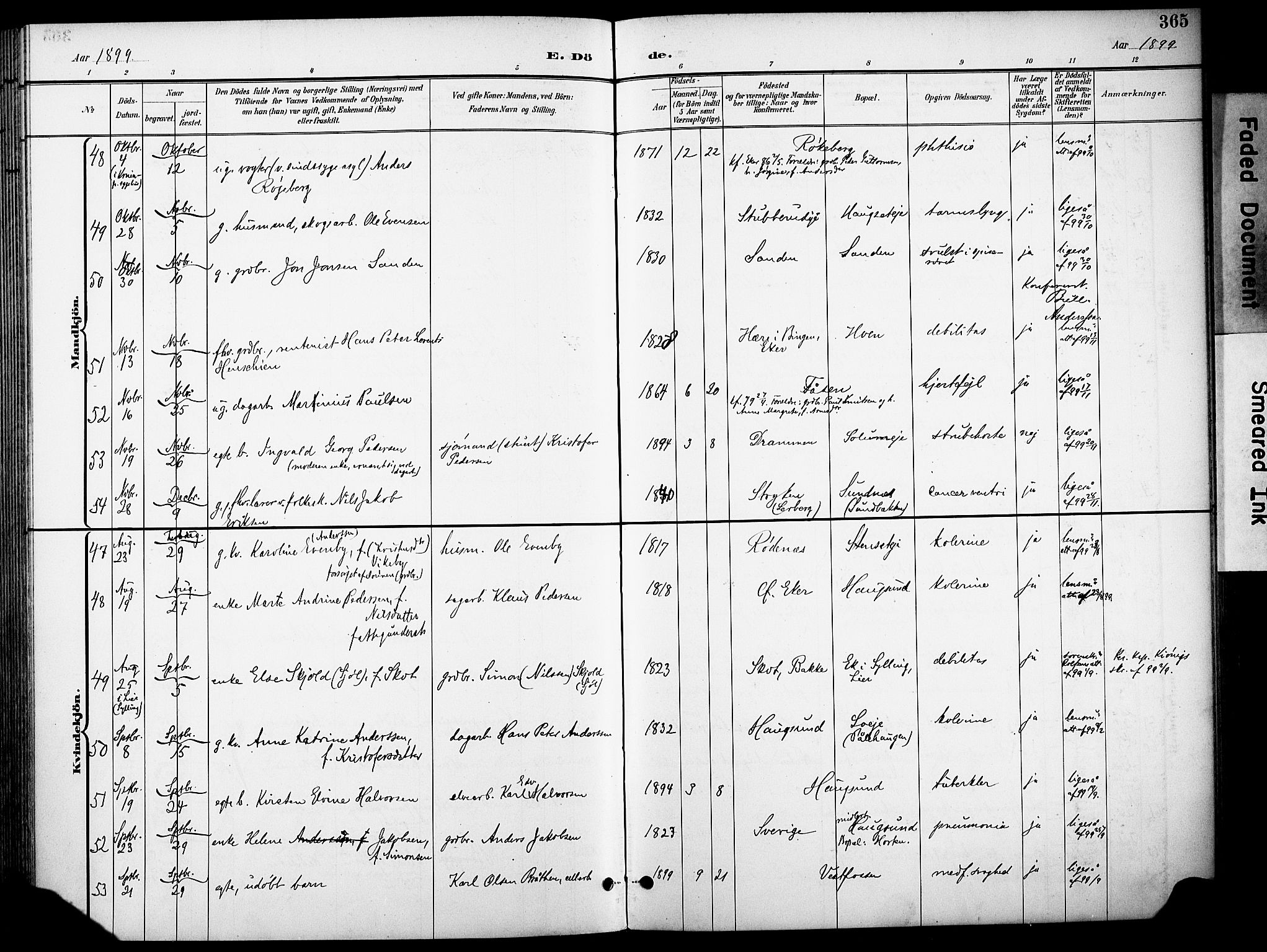 Eiker kirkebøker, SAKO/A-4/F/Fb/L0003: Parish register (official) no. II 3, 1896-1942, p. 365