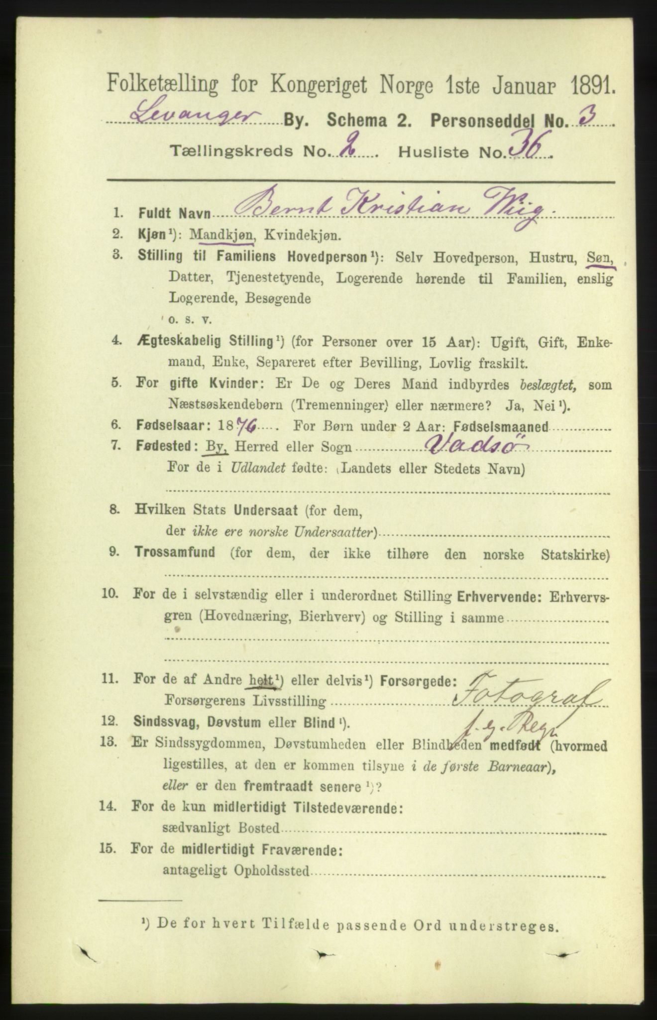 RA, 1891 census for 1701 Levanger, 1891, p. 768