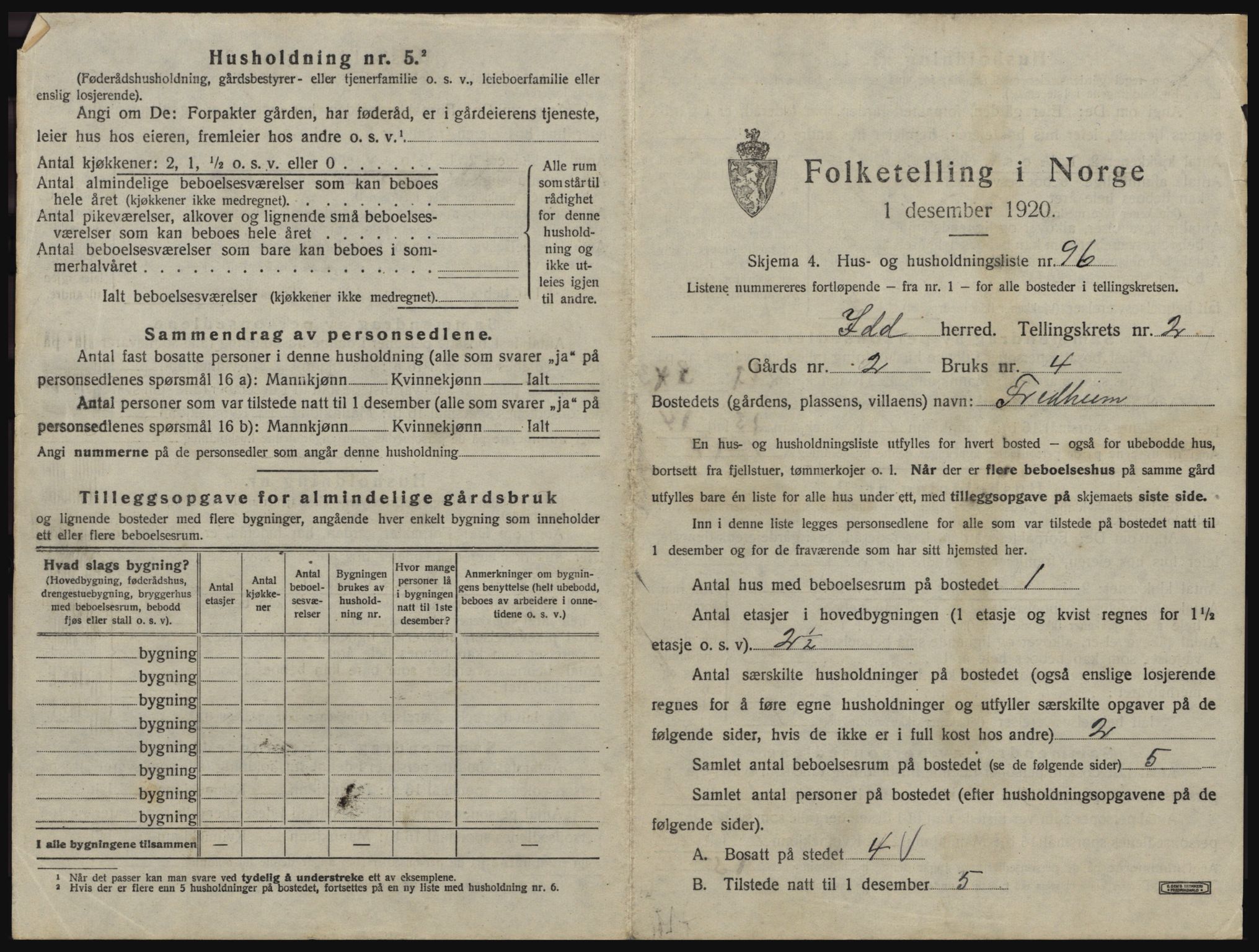 SAO, 1920 census for Idd, 1920, p. 314