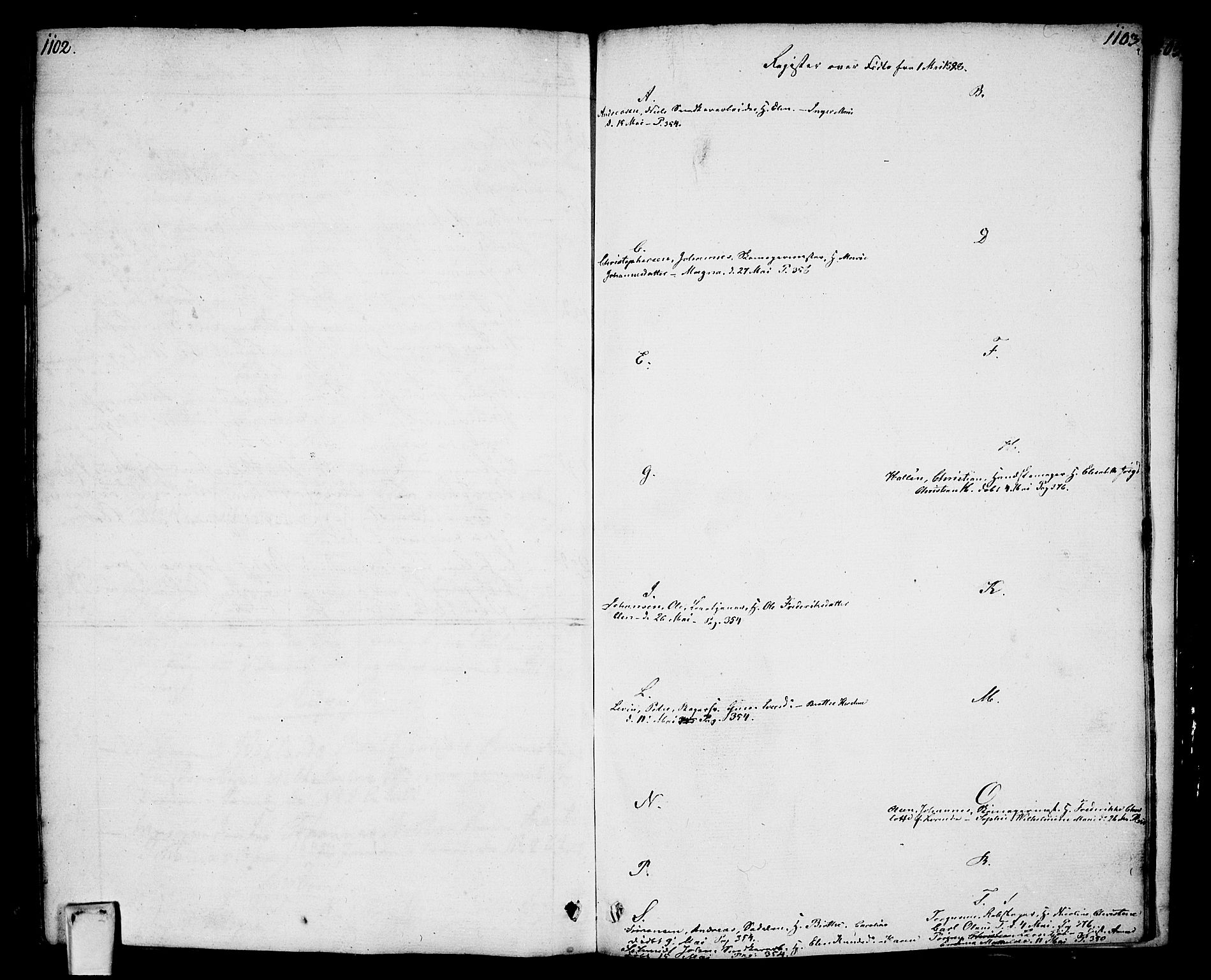 Oslo domkirke Kirkebøker, SAO/A-10752/F/Fa/L0006: Parish register (official) no. 6, 1807-1817, p. 1102-1103