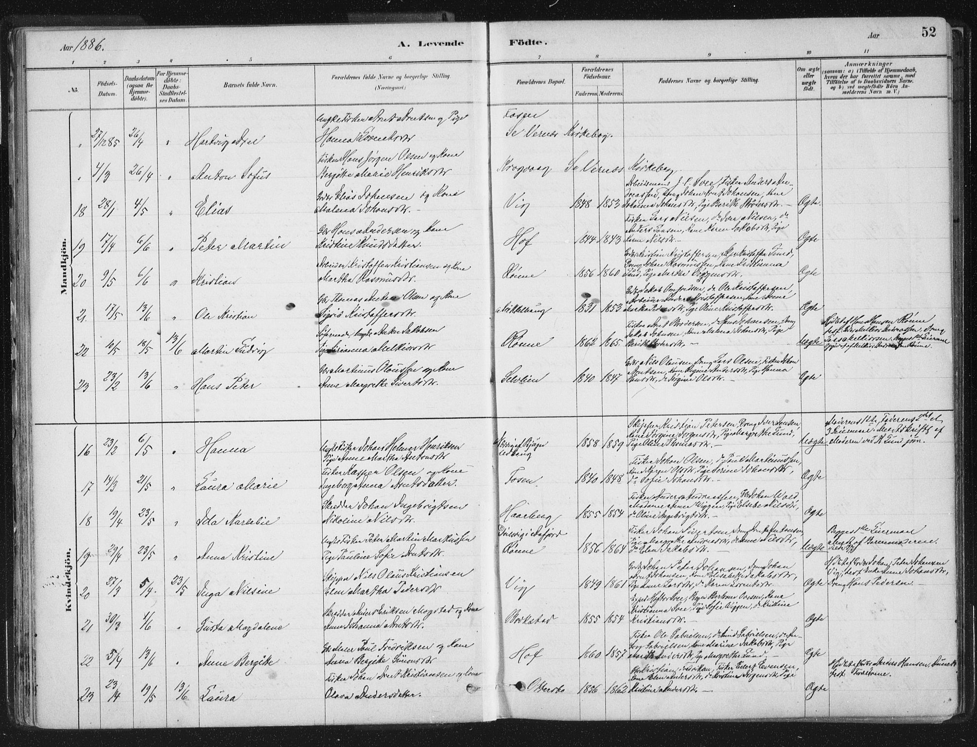 Ministerialprotokoller, klokkerbøker og fødselsregistre - Sør-Trøndelag, SAT/A-1456/659/L0739: Parish register (official) no. 659A09, 1879-1893, p. 52