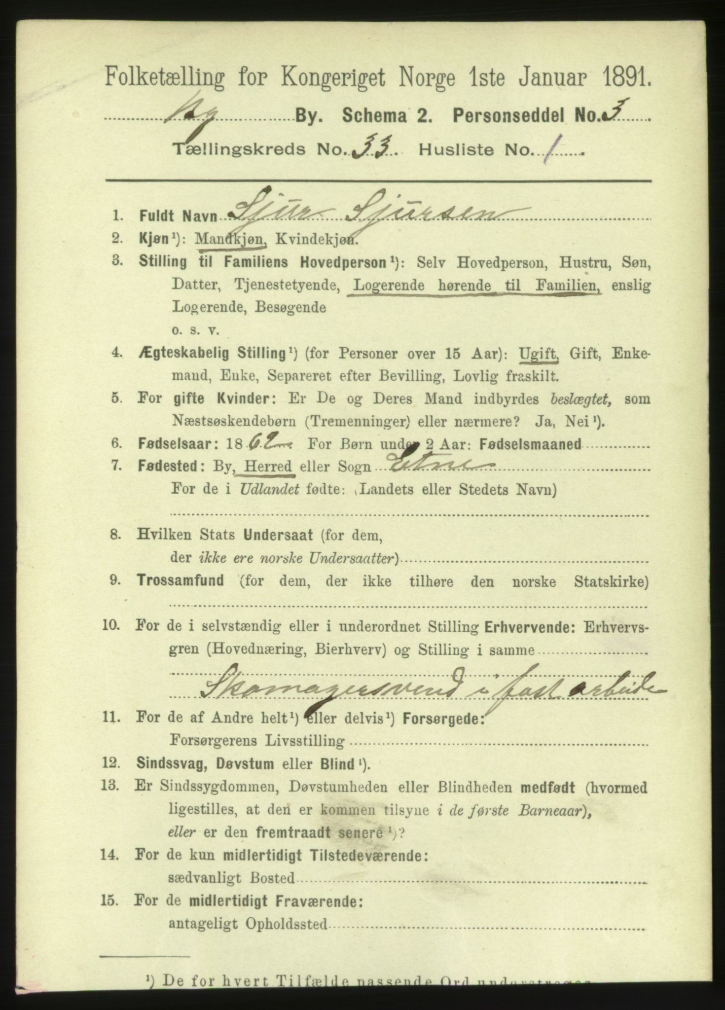 RA, 1891 Census for 1301 Bergen, 1891, p. 40925