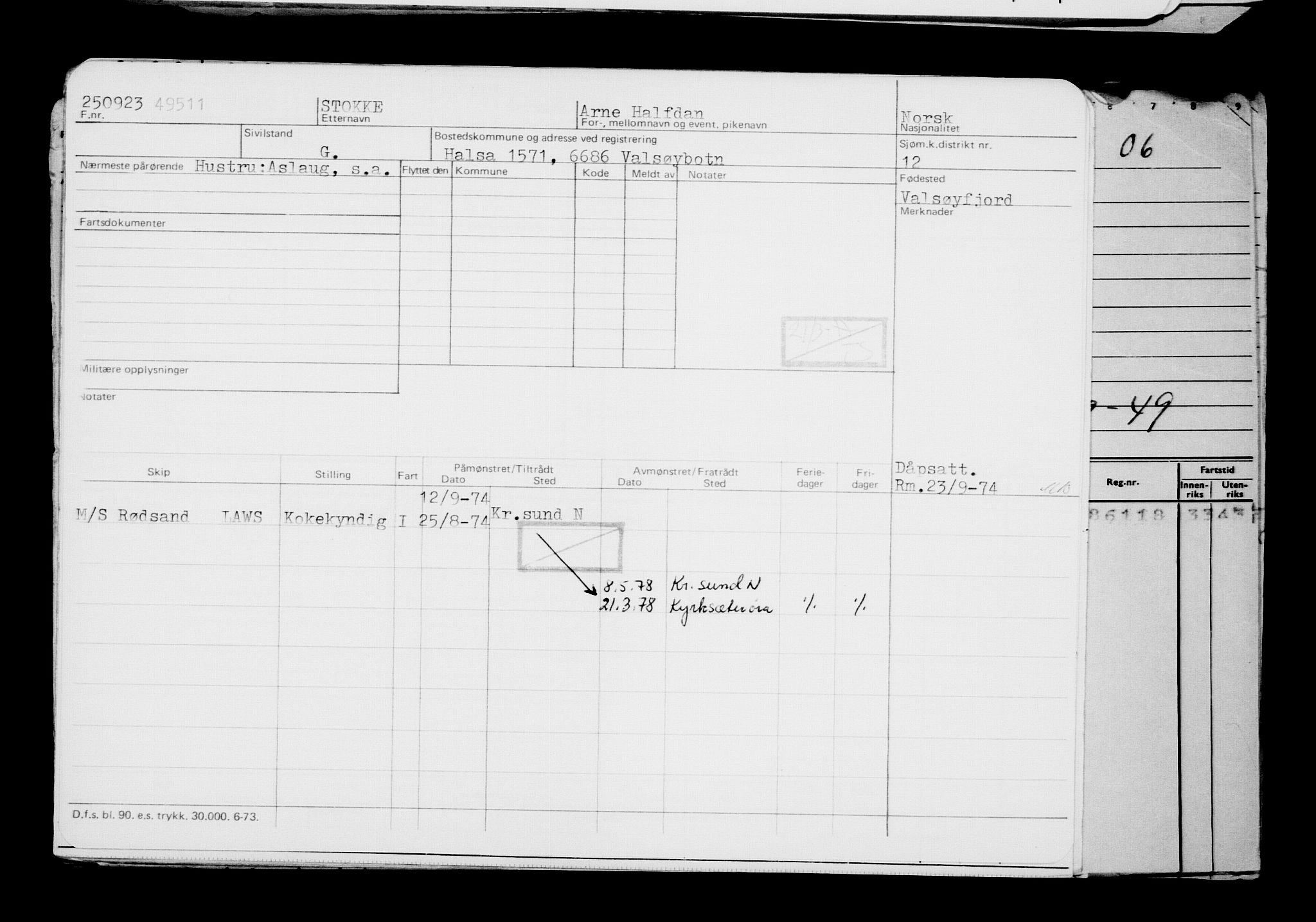 Direktoratet for sjømenn, AV/RA-S-3545/G/Gb/L0223: Hovedkort, 1923, p. 307