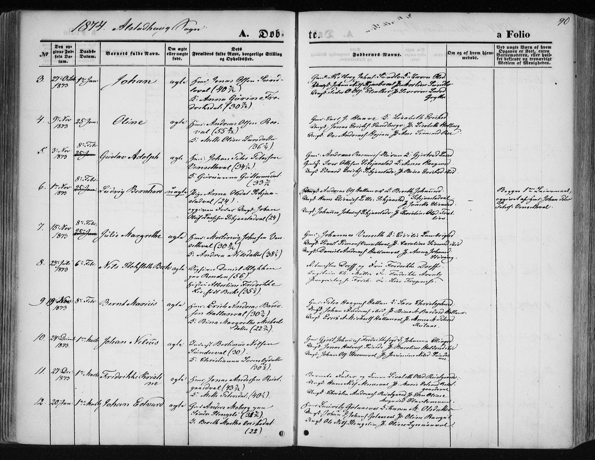 Ministerialprotokoller, klokkerbøker og fødselsregistre - Nord-Trøndelag, SAT/A-1458/717/L0157: Parish register (official) no. 717A08 /1, 1863-1877, p. 90