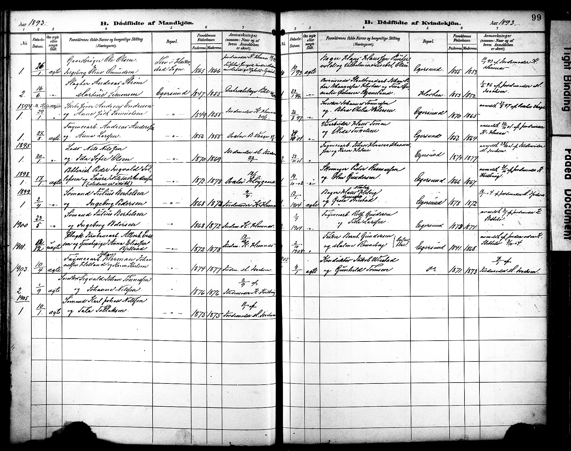 Eigersund sokneprestkontor, AV/SAST-A-101807/S08/L0019: Parish register (official) no. A 18, 1892-1905, p. 99