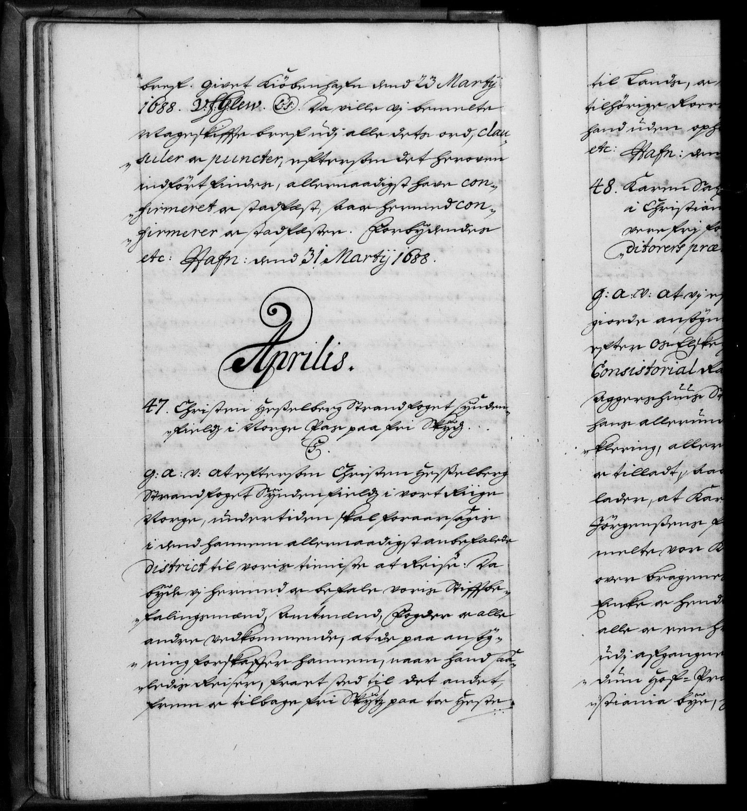 Danske Kanselli 1572-1799, AV/RA-EA-3023/F/Fc/Fca/Fcaa/L0015: Norske registre (mikrofilm), 1688-1691, p. 34b