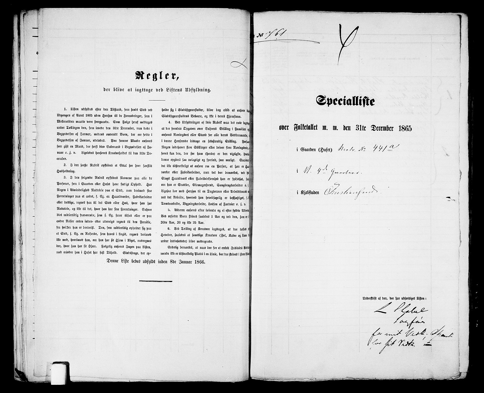 RA, 1865 census for Kristiansand, 1865, p. 1561