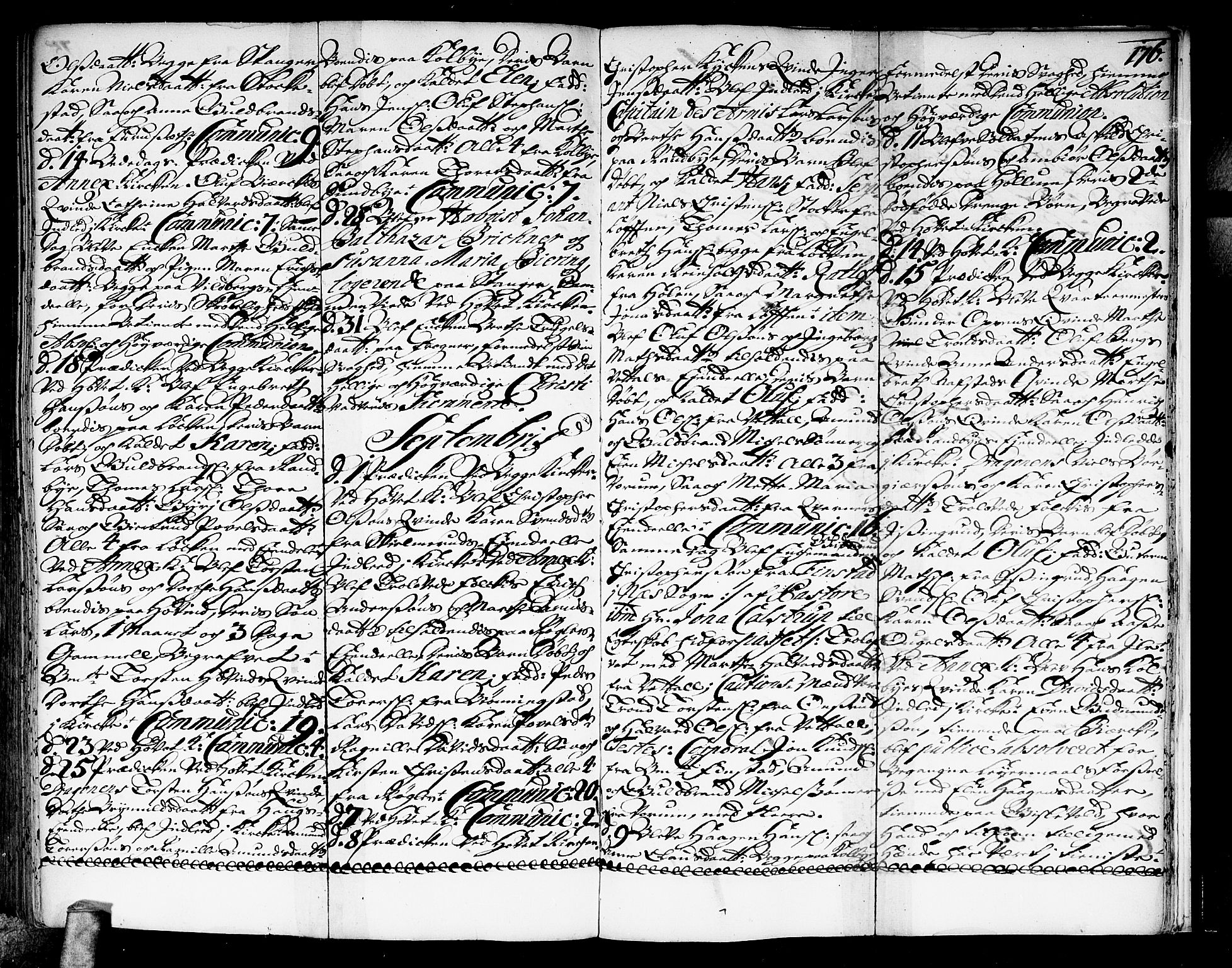 Ullensaker prestekontor Kirkebøker, SAO/A-10236a/F/Fa/L0003: Parish register (official) no. I 3, 1711-1720, p. 176