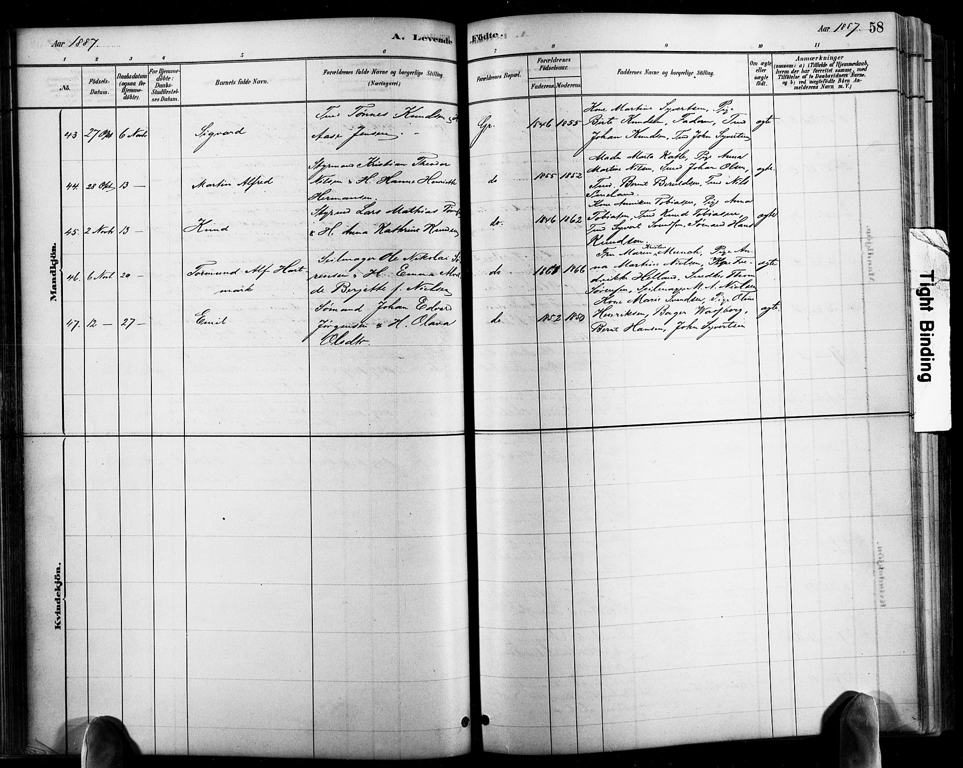 Grimstad sokneprestkontor, AV/SAK-1111-0017/F/Fb/L0001: Parish register (copy) no. B 1, 1881-1922, p. 58