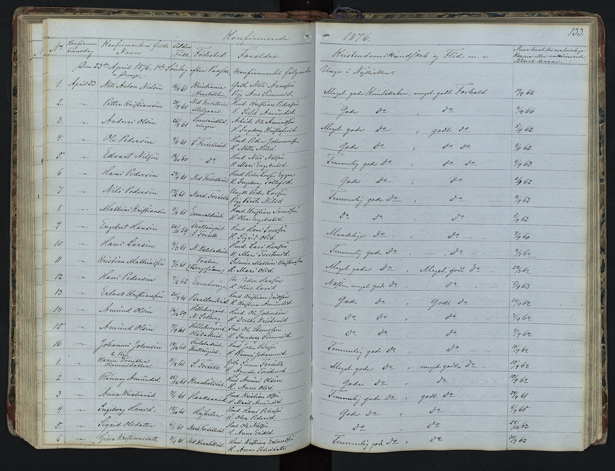 Vestre Gausdal prestekontor, SAH/PREST-094/H/Ha/Hab/L0001: Parish register (copy) no. 1, 1867-1895, p. 133