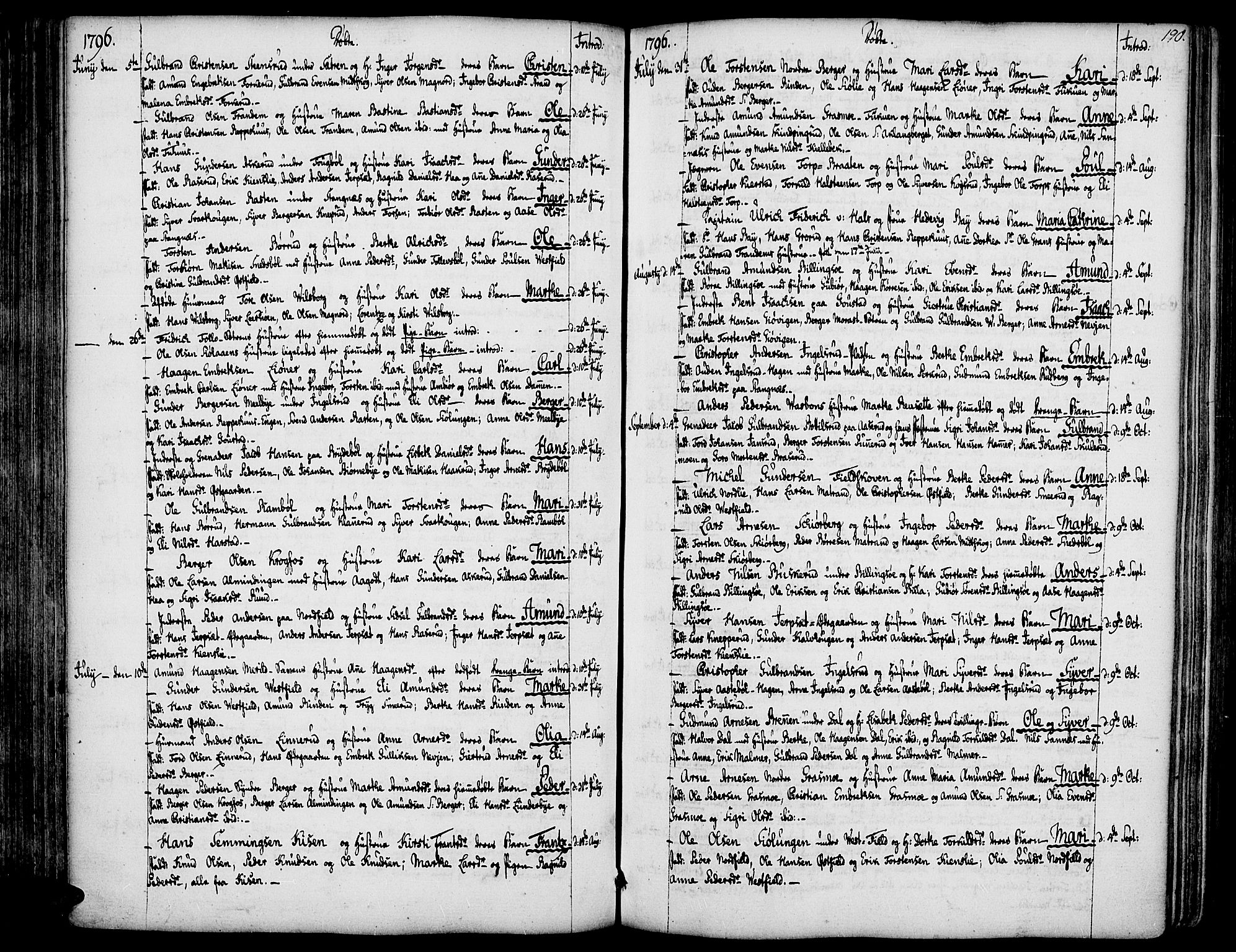 Vinger prestekontor, AV/SAH-PREST-024/H/Ha/Haa/L0004: Parish register (official) no. 4, 1766-1813, p. 189-190